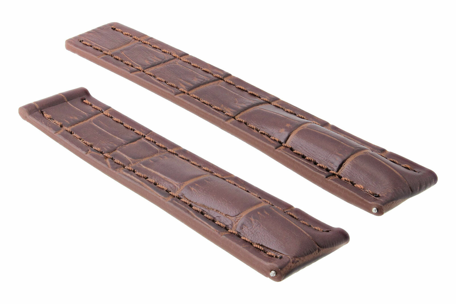24MM LEATHER BAND STRAP FOR BREITLING SUPEROCEAN AVENGER DEPLOYMENT CLASP BROWN