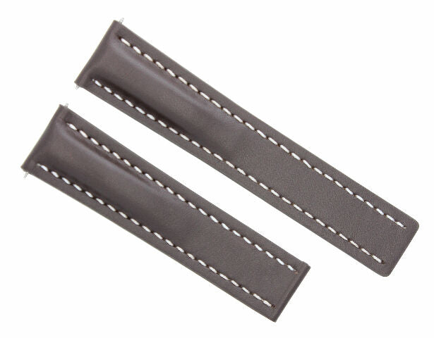 24/20MMLEATHER WATCH STRAP BAND SMOOTH FOR BREITLING BENTLEY SUPER AVENGER BROWN