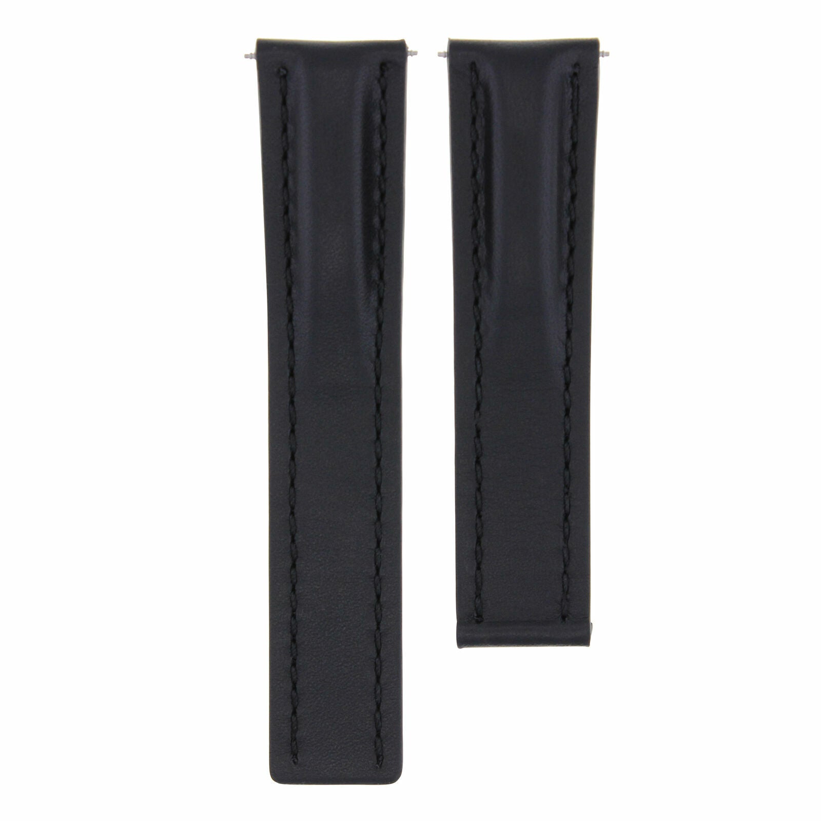 24MM LEATHER BAND SMOOTH STRAP FOR BREITLING 24/20 DEPLOYMENT CLASP BUCKLE BLACK