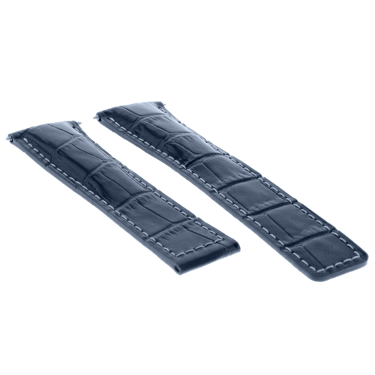 19MM GENUINE GATOR LEATHER BAND STRAP DEPLOYMENT CLASP FOR TAG HEUER BLUE WS 3T
