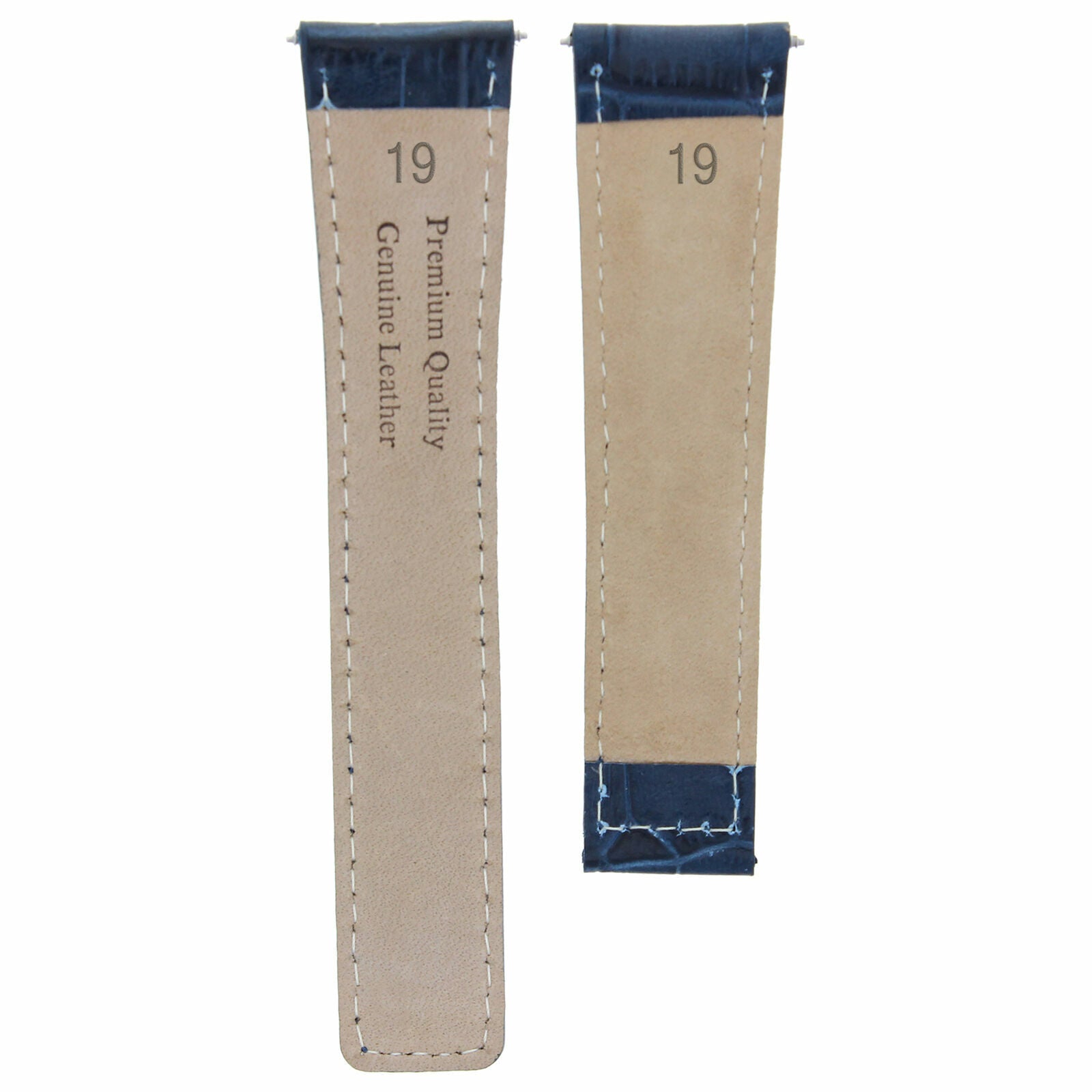 19MM GENUINE LEATHER BAND STRAP FOR TAG HEUER CARRERA TWIN TIME WATCH BLUE WS