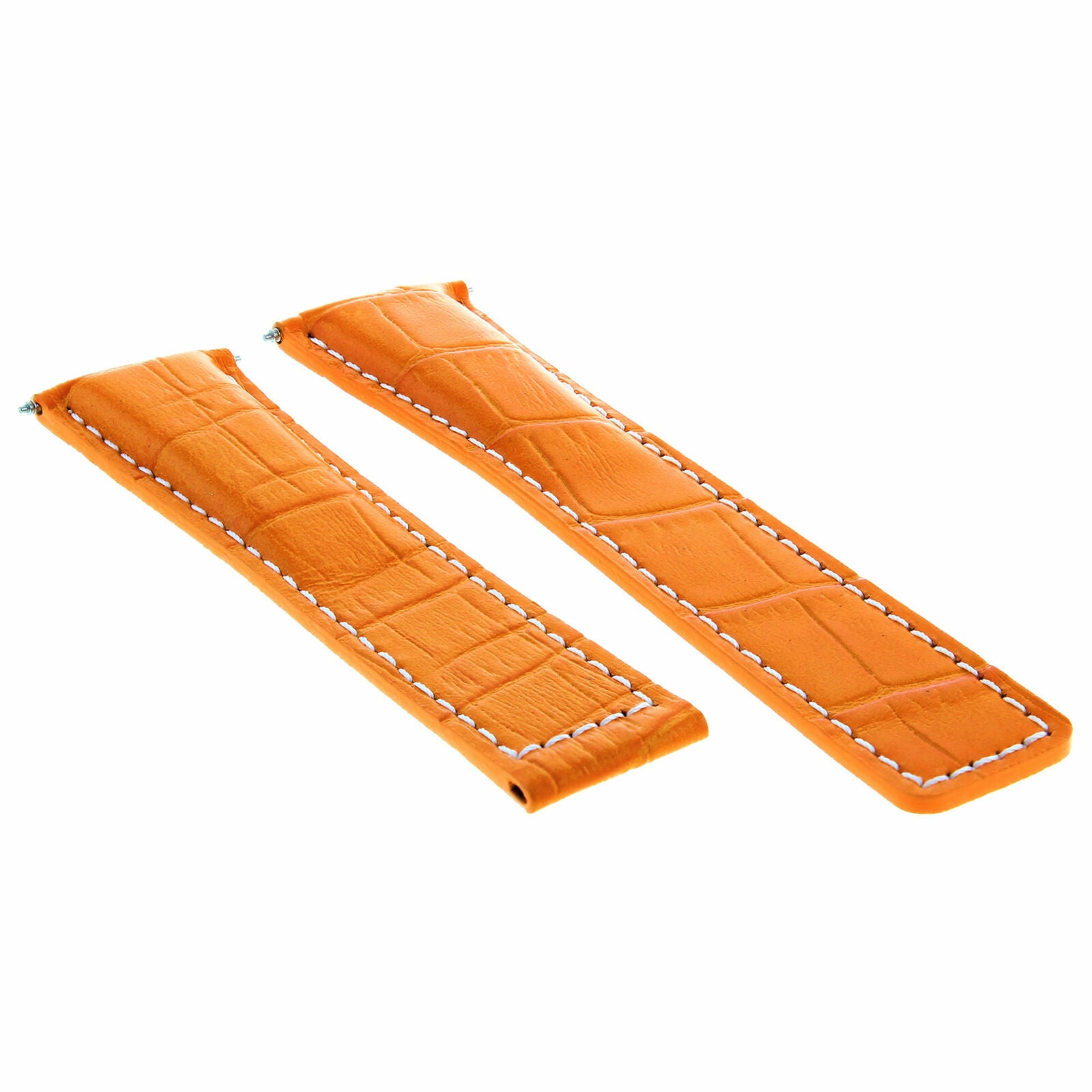 22MM LEATHER BAND STRAP DEPLOYMENT CLASP FOR TAG HEUER MONACO CARRETRA ORANGE WS