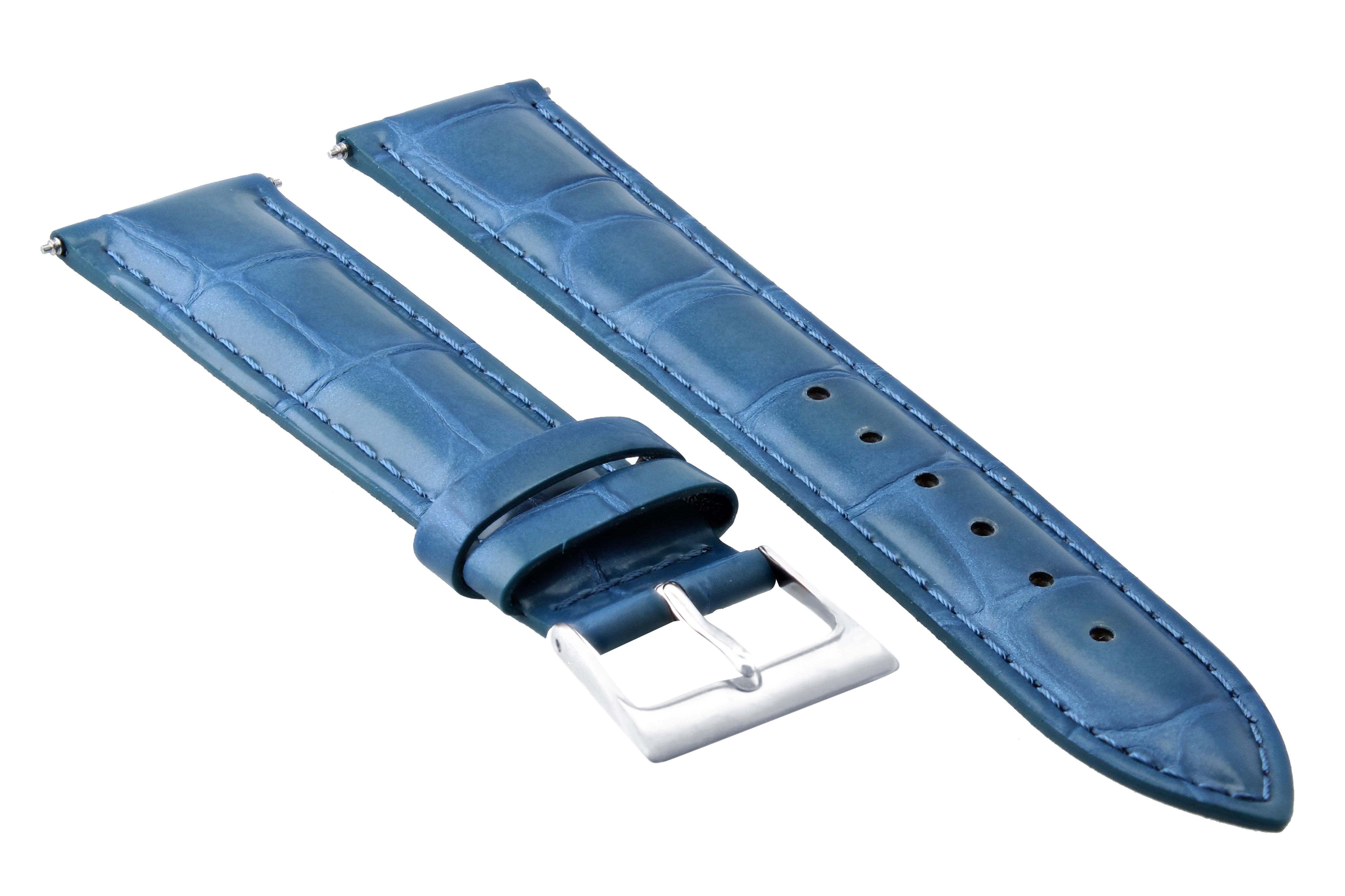 20MM GATOR LEATHER WATCH BAND STRAP FOR SEIKO ALPINIST SARB017 WATCH LIGHT BLUE