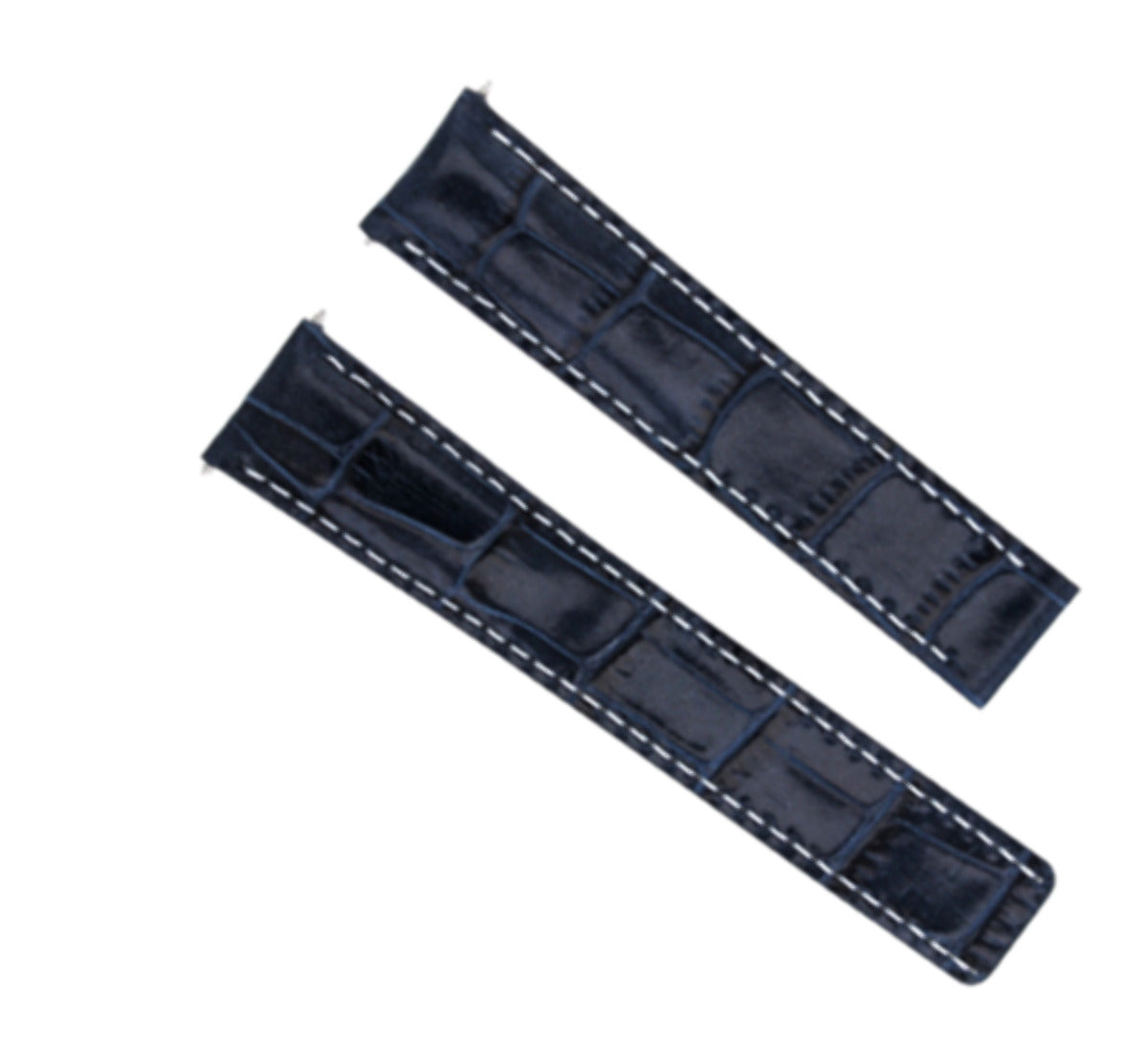 20MM PREMIUM LEATHER WATCH STRAP BAND FOR CARTIER TANK SOLO BLUE WHITE STITCHING
