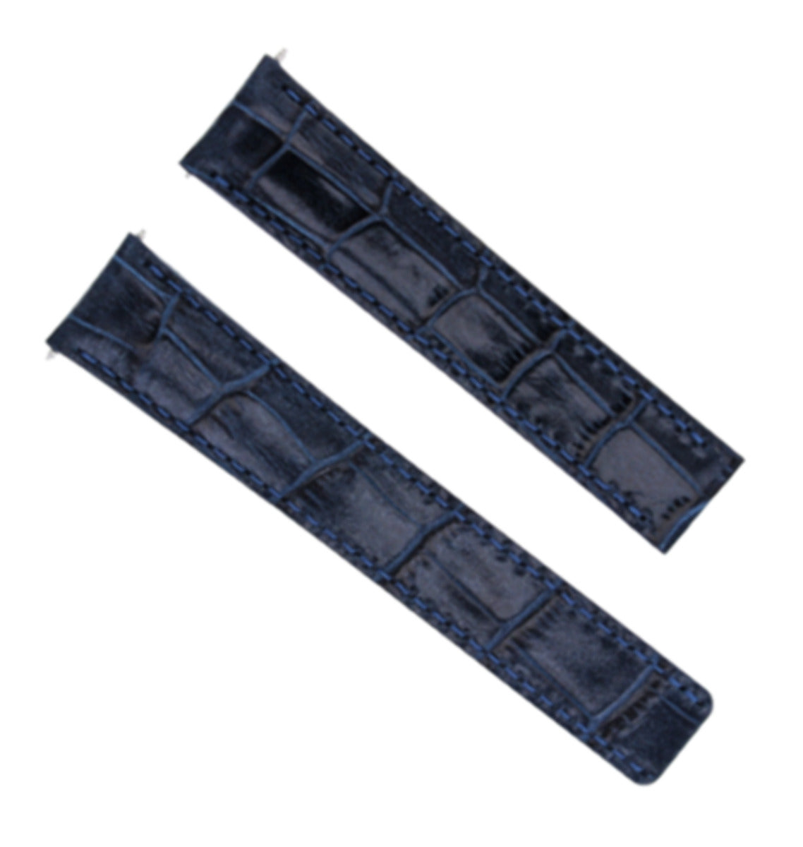 20MM PREMIUM LEATHER WATCH BAND STRAP FOR CARTIER TANK DEPLOYMENT CLASP BLUE