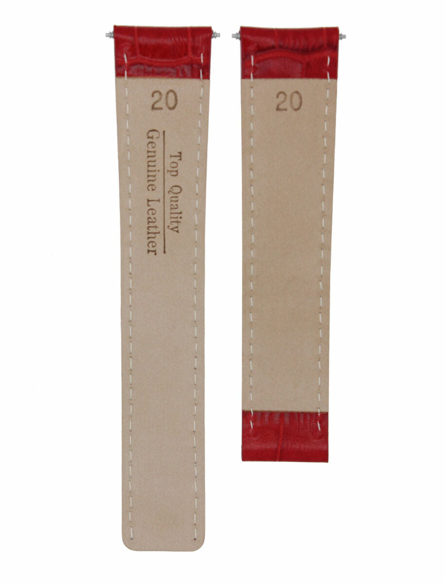 20MM LEATHER WATCH STRAP BAND DEPLOYMENT FIT CARTIER TANK FRANCAISE WATCH RED