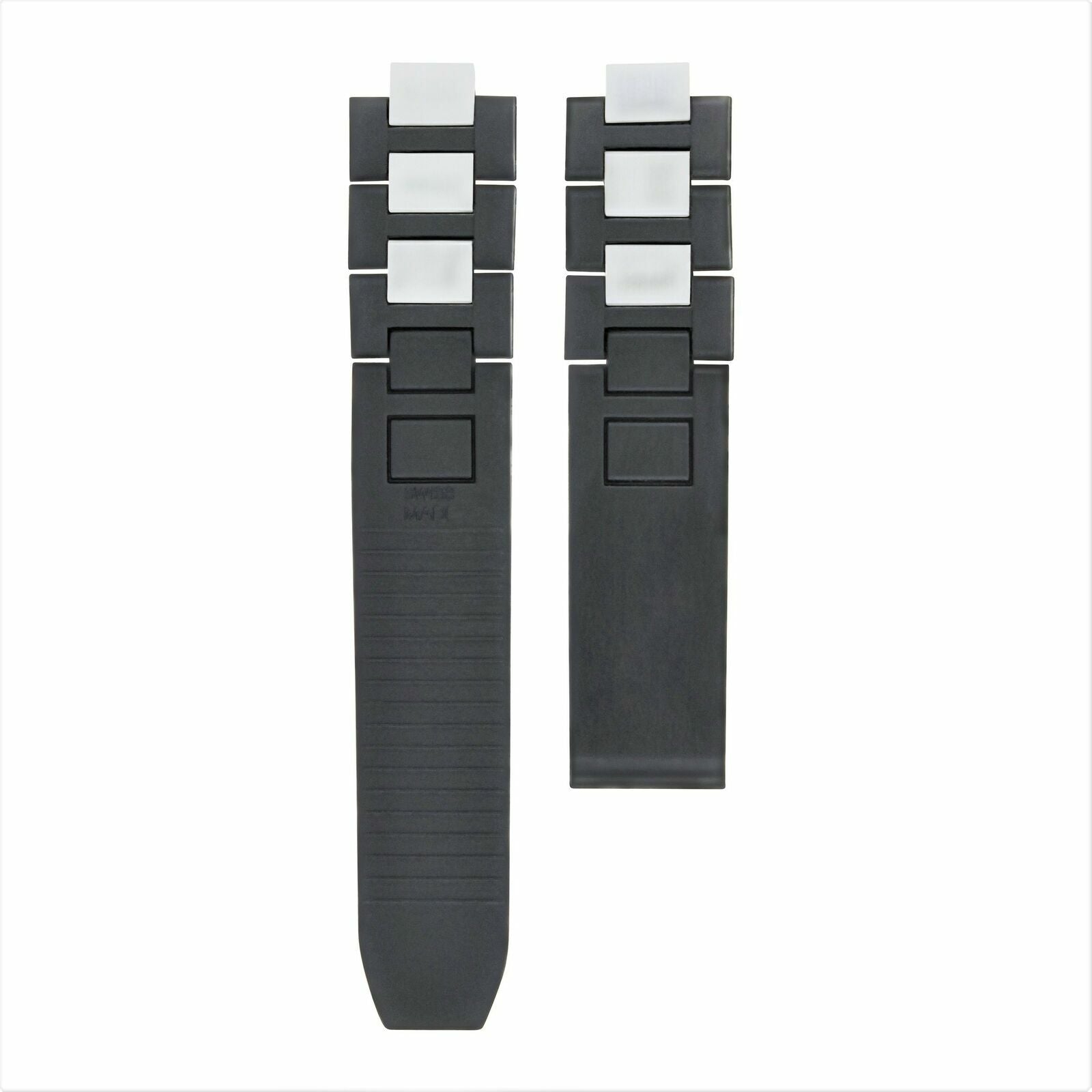 RUBBER+STEEL WATCH BAND FOR CARTIER MUST 21 CHRONOSCAPH AUTOSCAPH TOP QUALITY