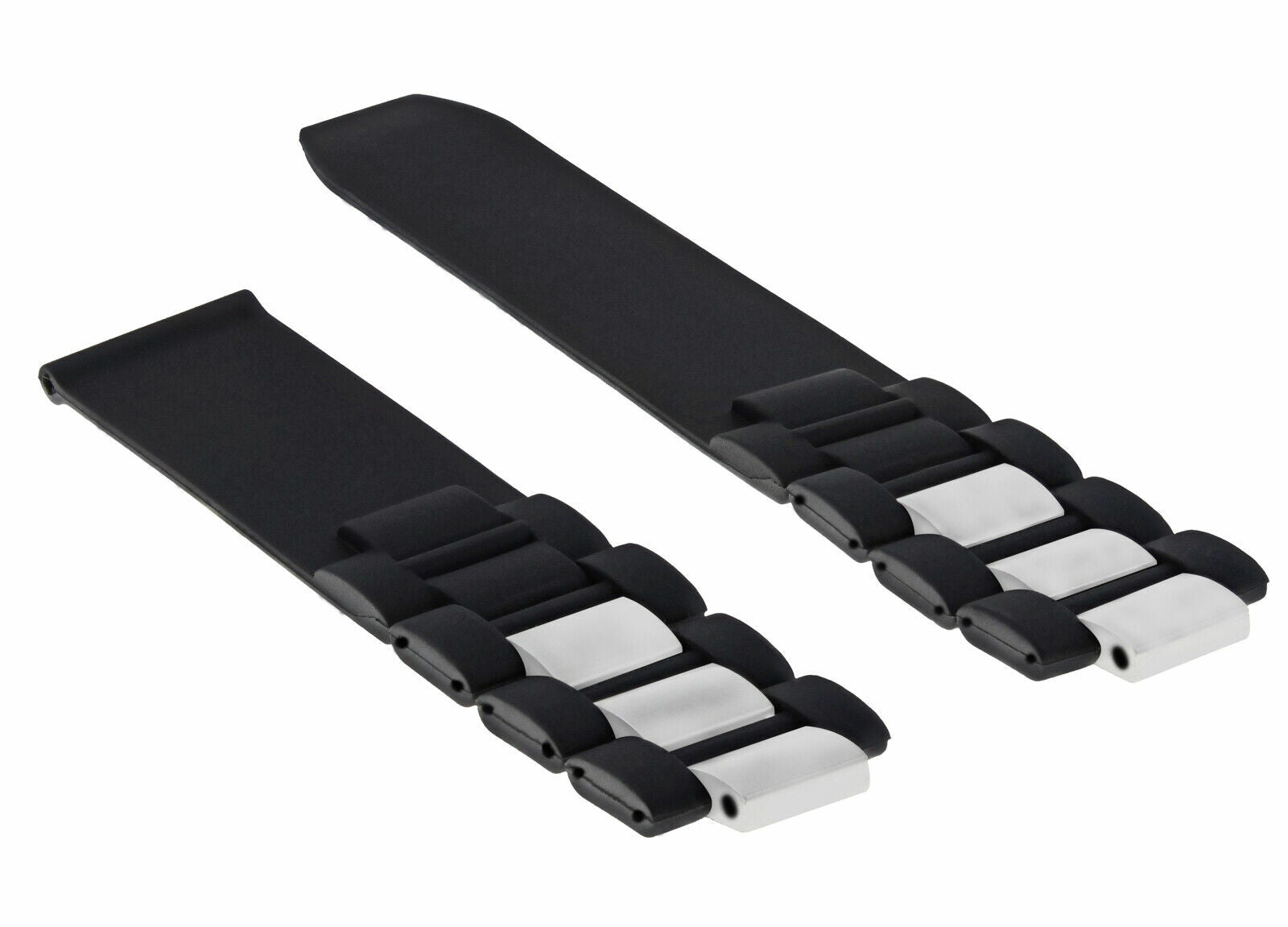 RUBBER+STEEL WATCH BAND FOR CARTIER MUST 21 CHRONOSCAPH AUTOSCAPH TOP QUALITY
