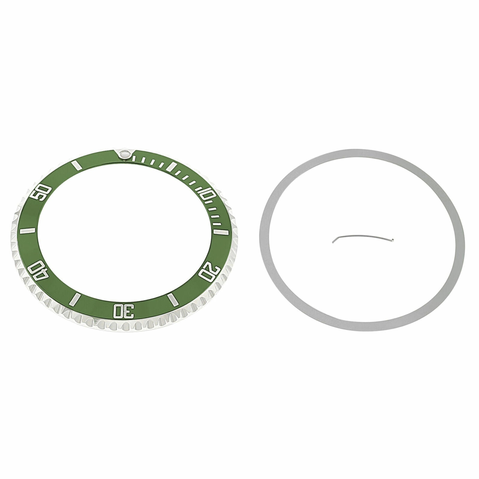 ROTATING BEZEL + INSERT FOR ROLEX SEADWELLER WATCH 16600, 16660 GREEN STAINLESS