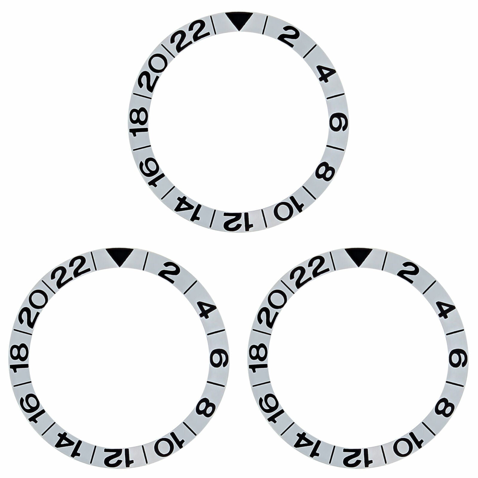 3 BEZEL INSERT GMT FOR OMEGA SEAMASTER PLANET OCEAN 2538.20 SILVER SWISS