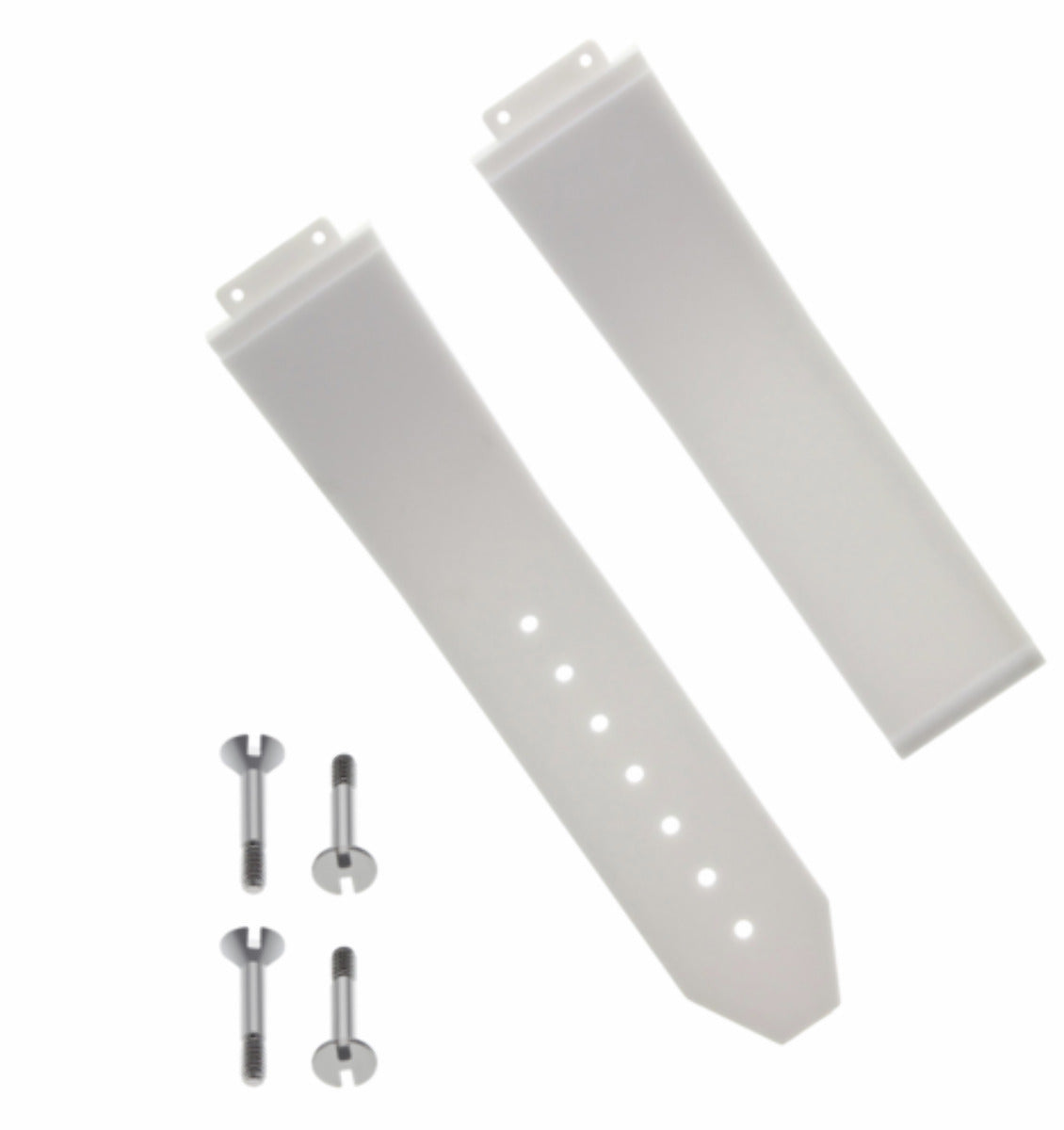 21MM RUBBER WATCH BAND STRAP FOR 38MM HUBLOT CLASSIC FUSION + 4 H SCREW WHITE