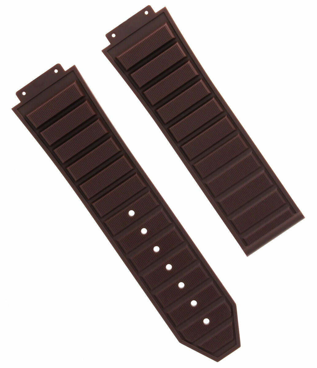 24MM RUBBER WATCH BAND STRAP FOR HUBLOT BIG BANG KING POWER CERAMIC SCREW BROWN