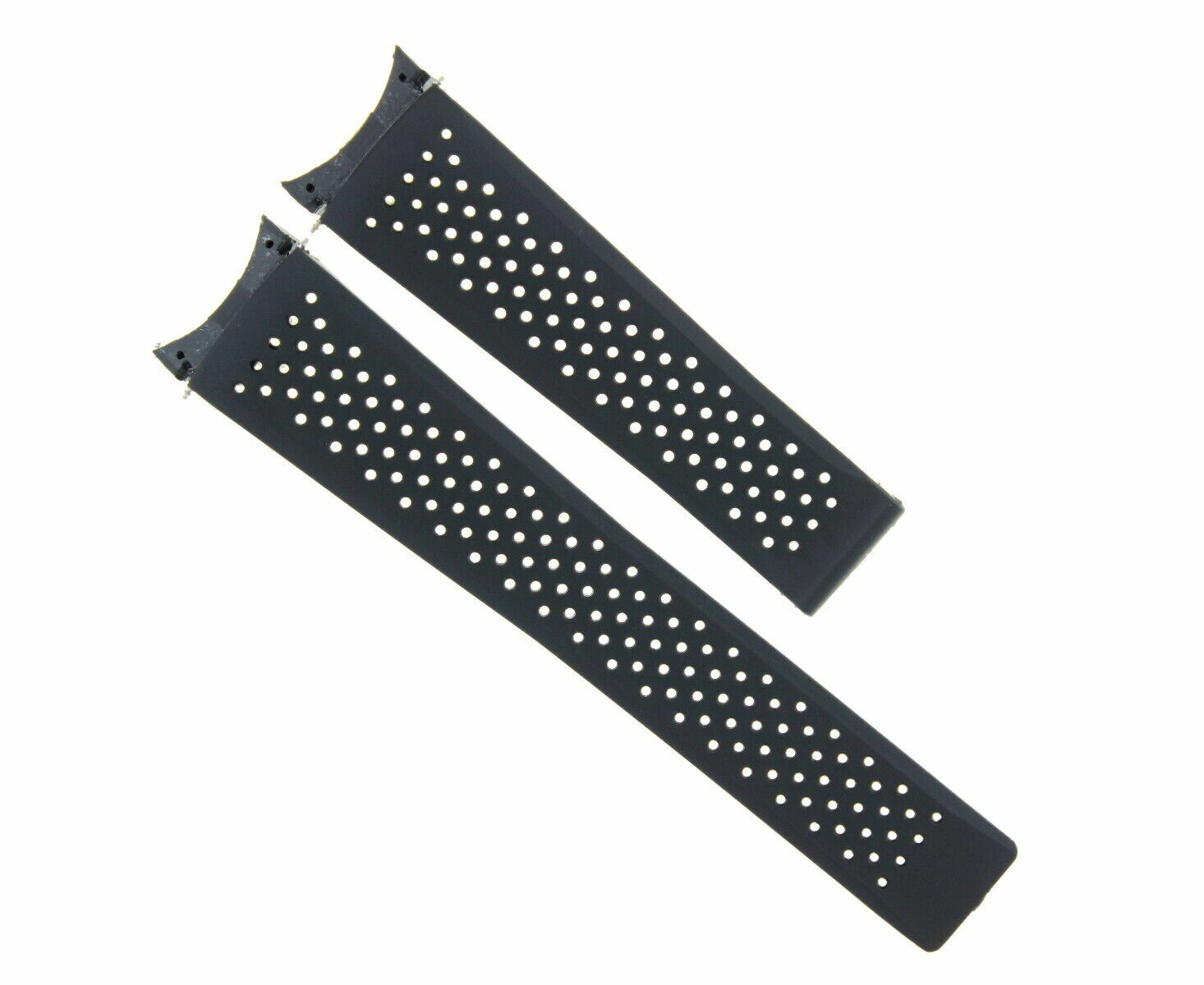 22MM RUBBER STRAP BAND FOR TAG HEUER CARRERA MONACO PERFORATED WATCH BLACK