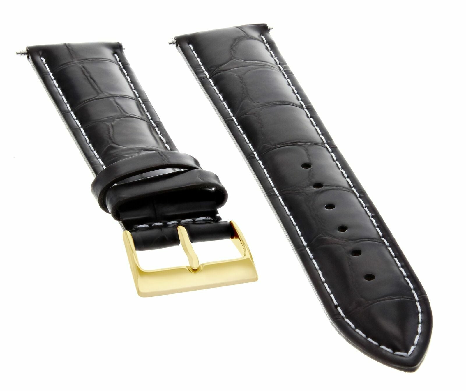 22MM LEATHER WATCH BAND STRAP FOR FRANCK MULLER CASABLANCA DARK BROWN WS GOLD