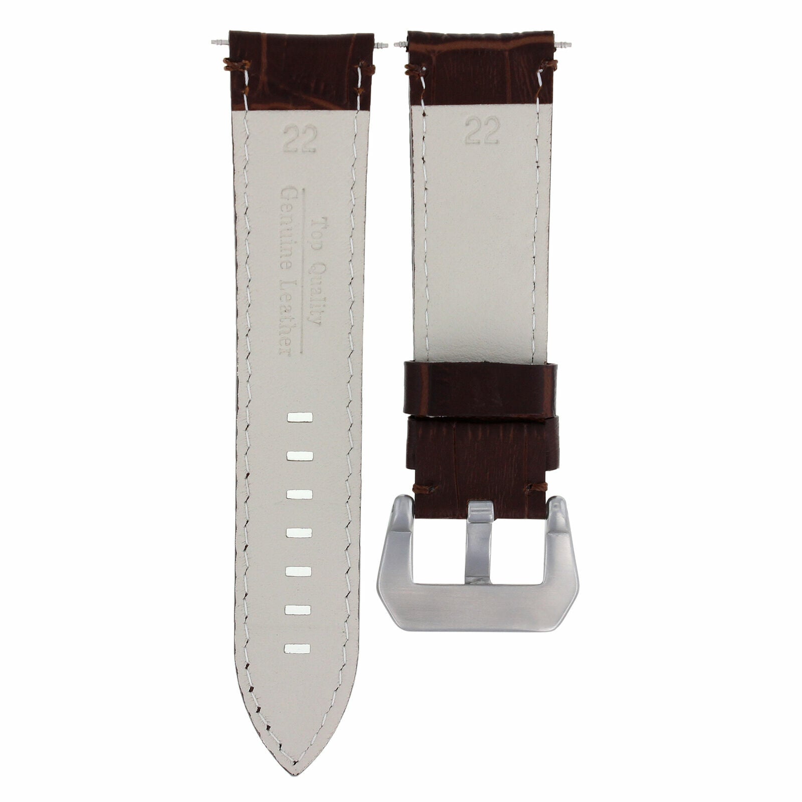 22MM LEATHER WATCH BAND STRAP FOR BREITLING NAVITIMER CHRONOMAT BENTELY BROWN