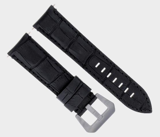 22MM LEATHER WATCH BAND STRAP FOR BREITLING NAVITIMER CHRONOMAT BENTLEY BLACK