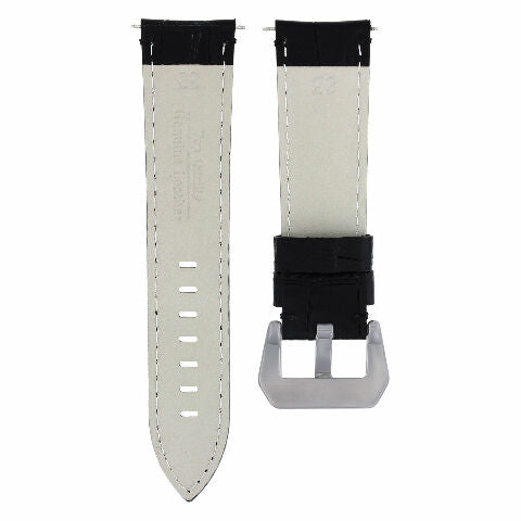 22MM LEATHER WATCH BAND STRAP FOR BREITLING NAVITIMER CHRONOMAT BENTLEY BLACK