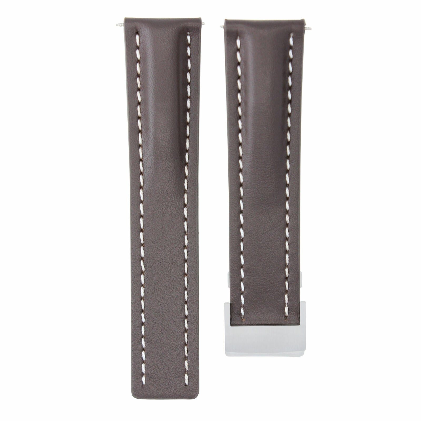 22MM LEATHER STRAP SMOOTH BAND FOR DEPLOYMENT CLASP BUCKLE BREITLING BROWN WS