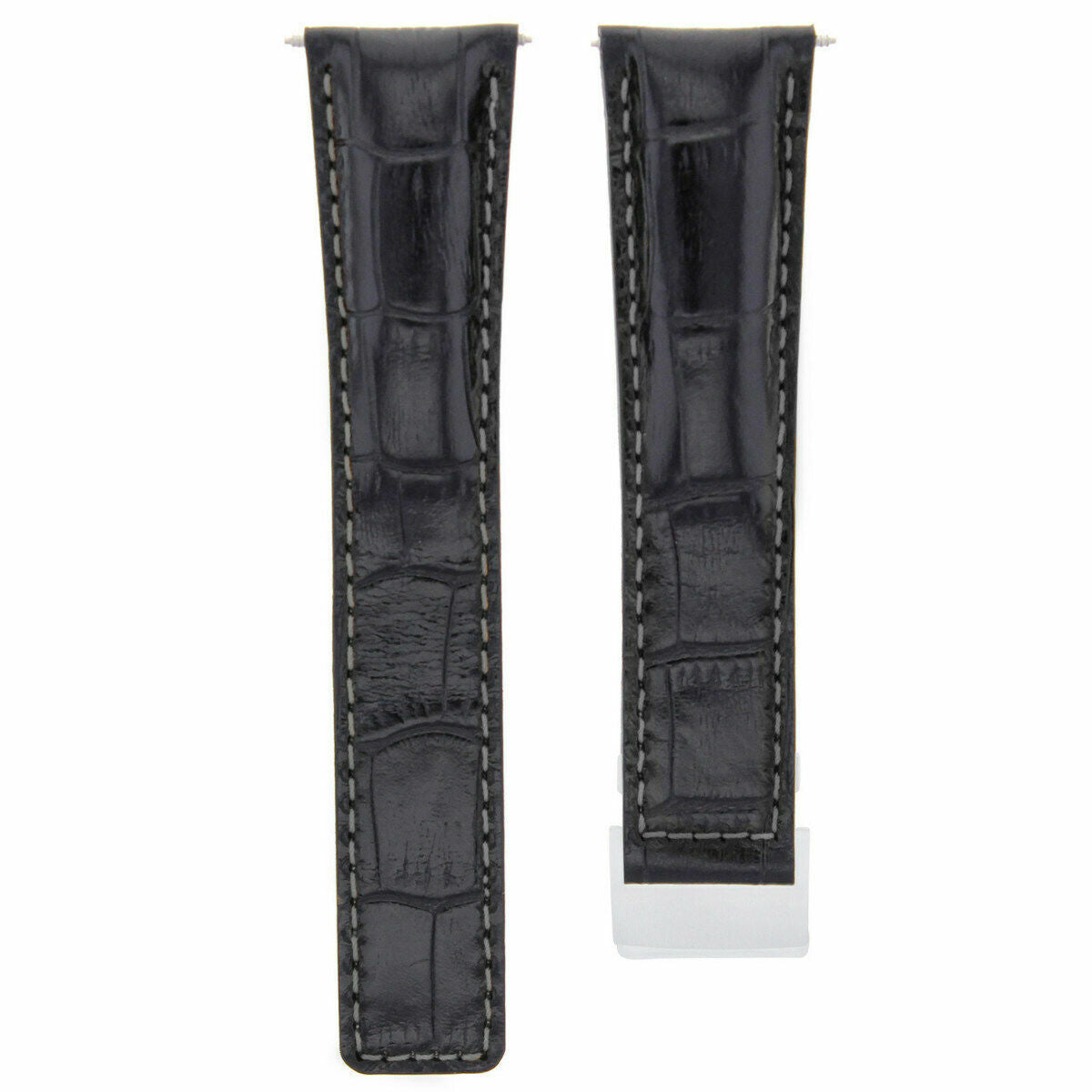 22MM LEATHER WATCH BAND FOR BREITLING EVOLUTION NAVITMER CHRONOMAT CL BLACK