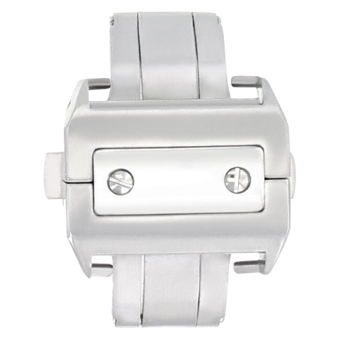 21mm Deployment Clasp Buckle Fits Cartier Santos 100 Leather Watch Band Strap
