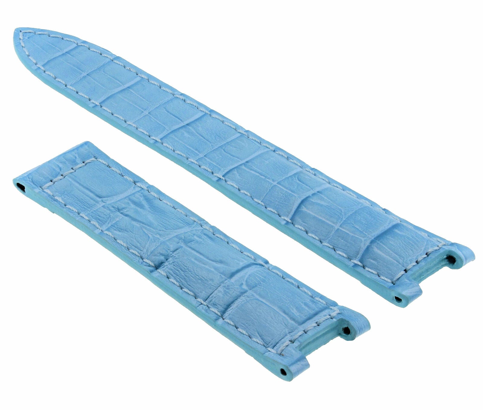 LEATHER WATCH STRAP BAND FOR CARTIER PASHA 10321033 2113 GMT WATCH 20MM L/BLUE
