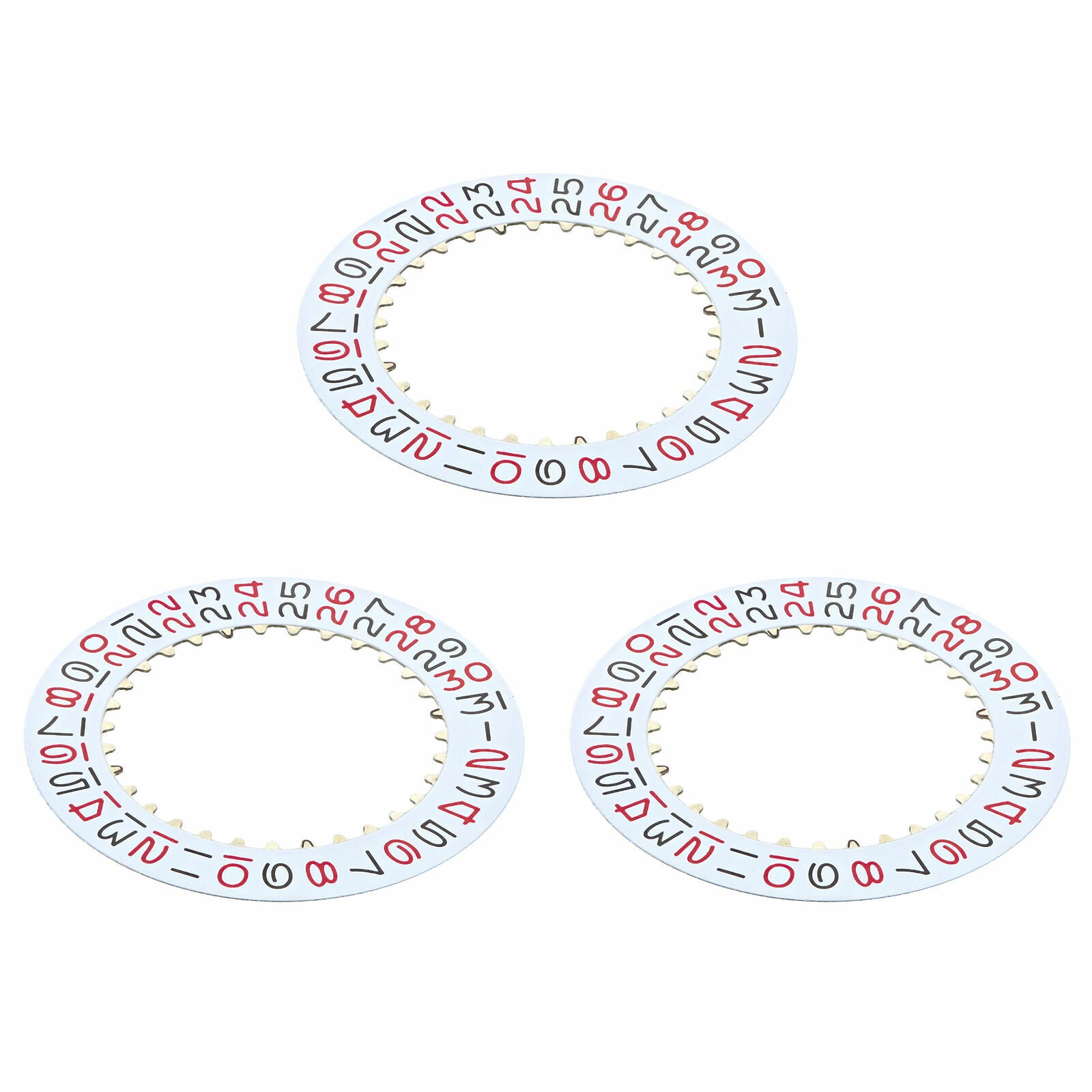 3 DATE DISC FOR ROLEX GMT 6534 6535 6537 6542 6646 ROULETTE WHITE / RED/BLACK