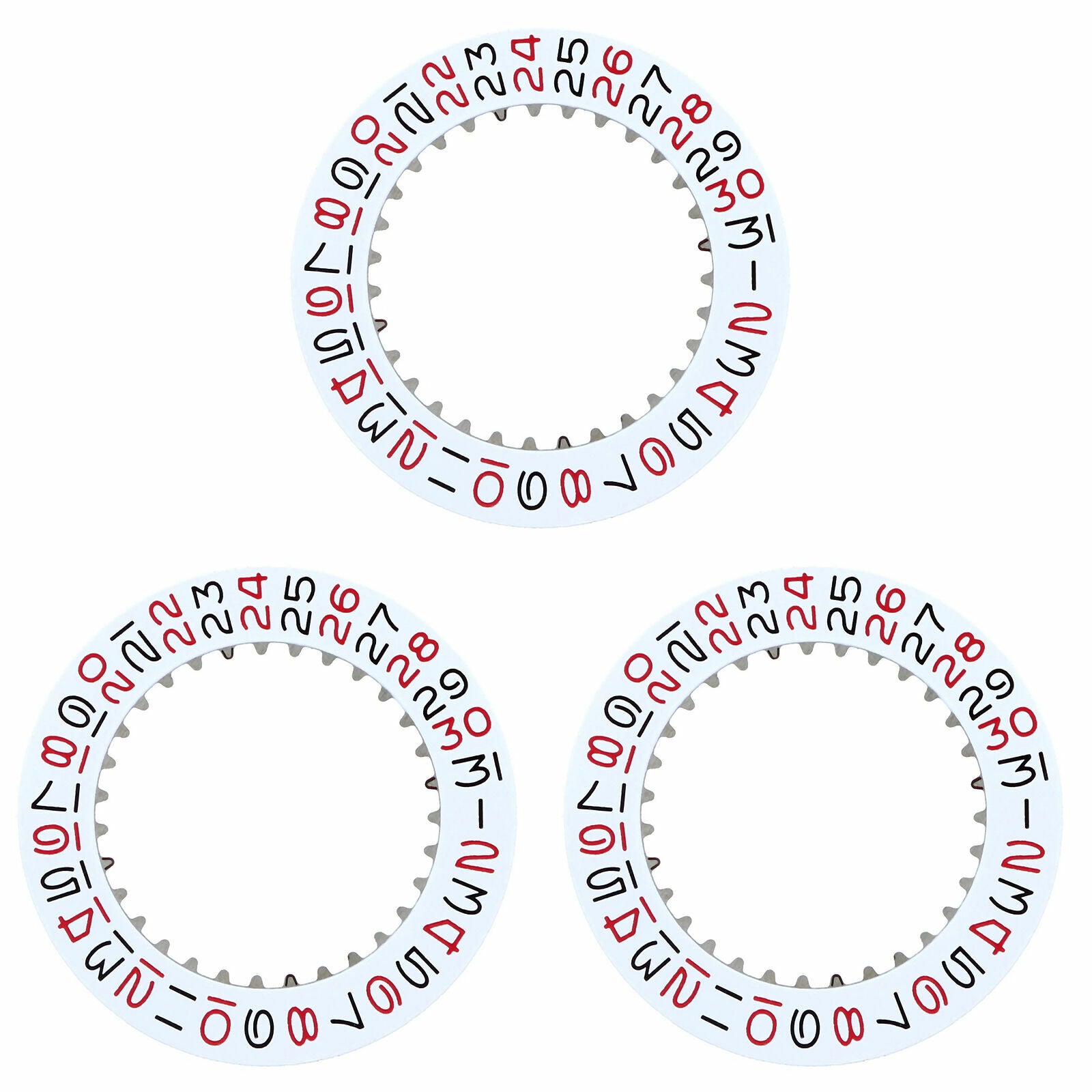 3 DATE DISC FOR ROLEX GMT 6534 6535 6537 6542 6646 ROULETTE WHITE / RED/BLACK