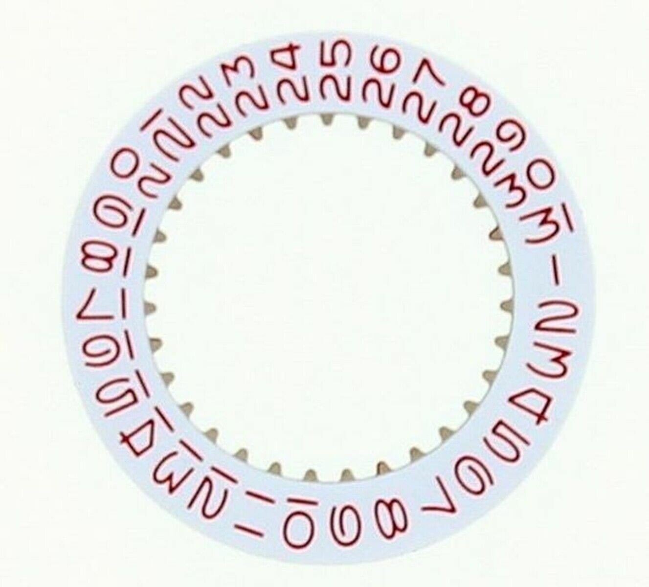 3 DATE DISC FOR 40MM ROLEX SUBMARINER, GMT MOVEMENT # 1530-1570 WHITE RED NUMBER