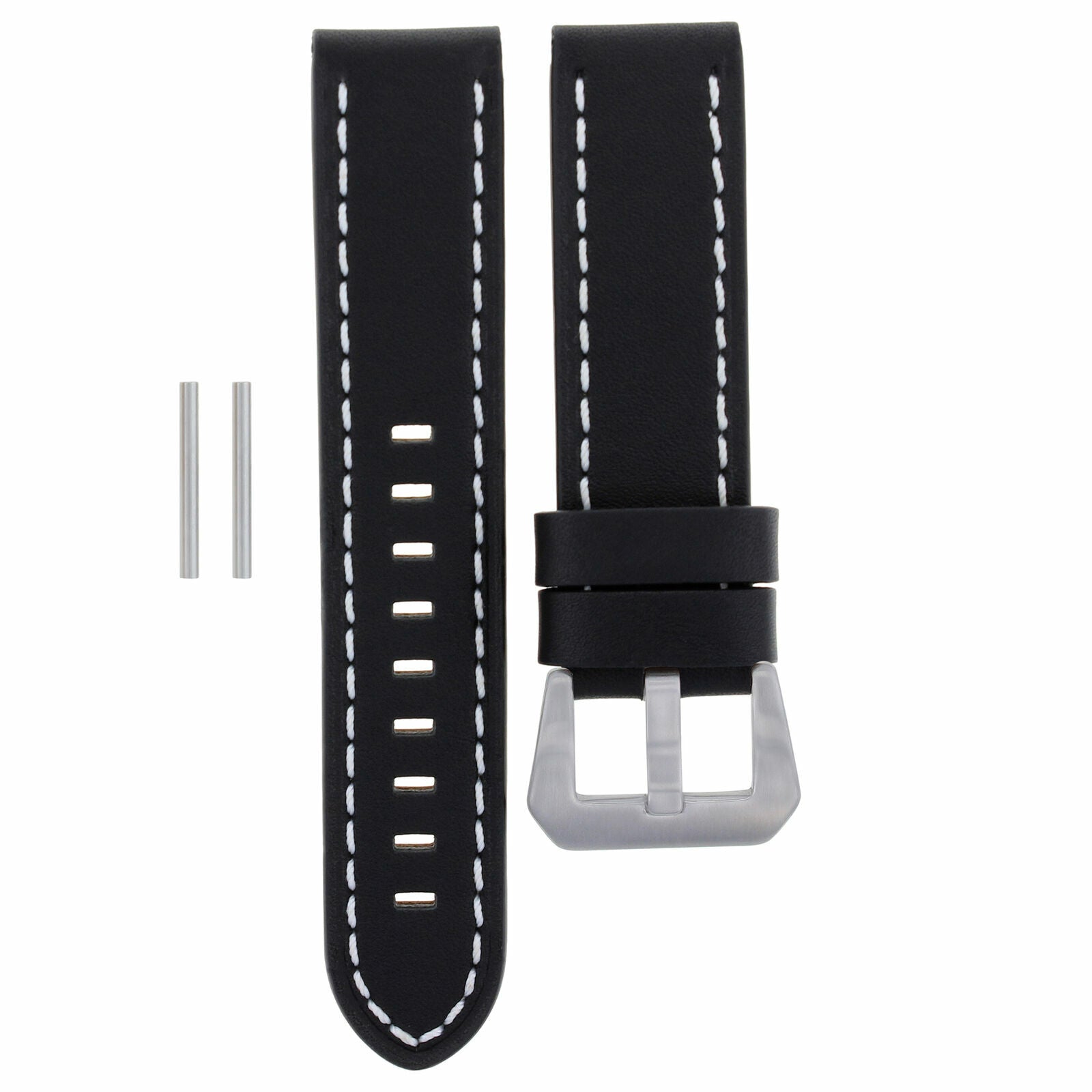 BIG 24MM COW LEATHER WATCH BAND STRAP FOR BREITLING NAVITIMER COLT BLACK WS