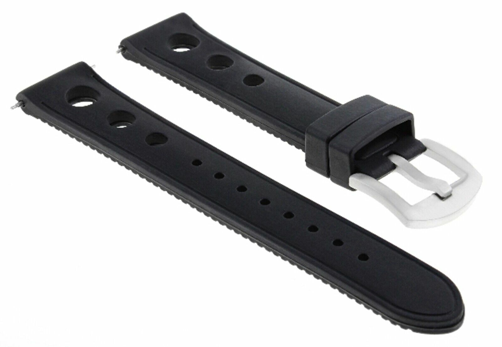 20MM RUBBER WATCH BAND STRAP FOR BREITLING NAVITIMER CHRONOMAT0 A13035 BLACK