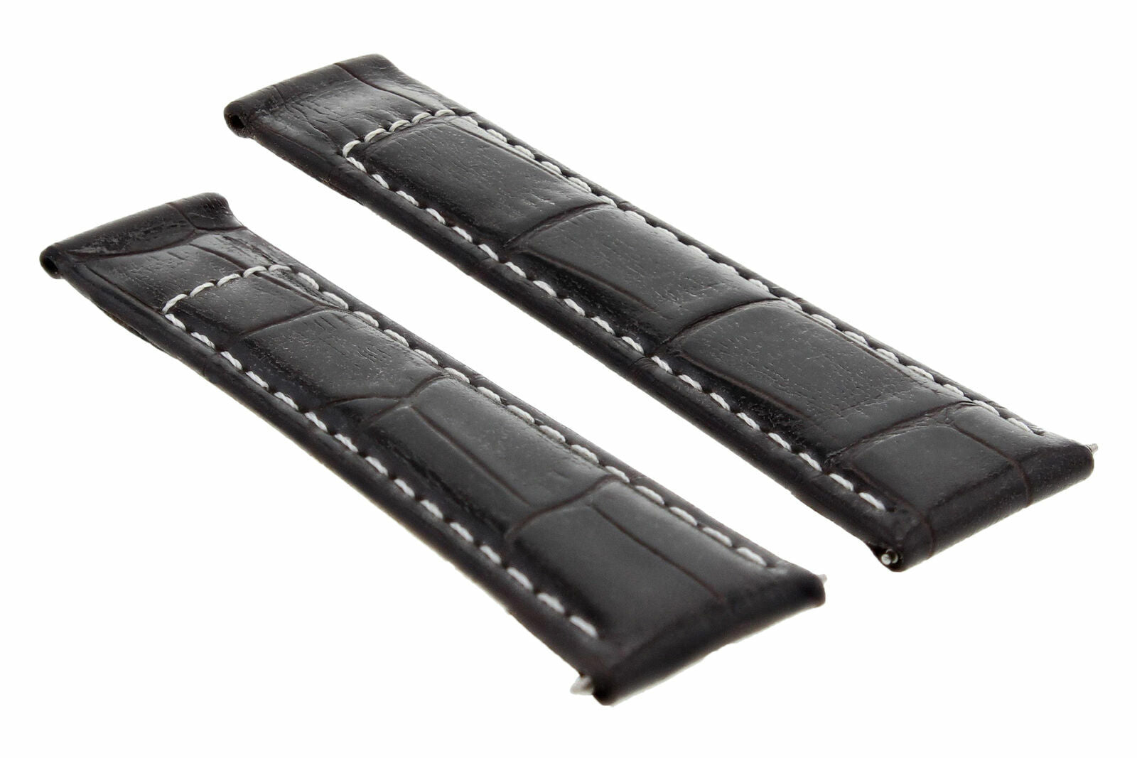 LEATHER STRAP FOR ROLEX DAYTONA 16518 116519 DARK BROWN WHITE STITCH REGULAR