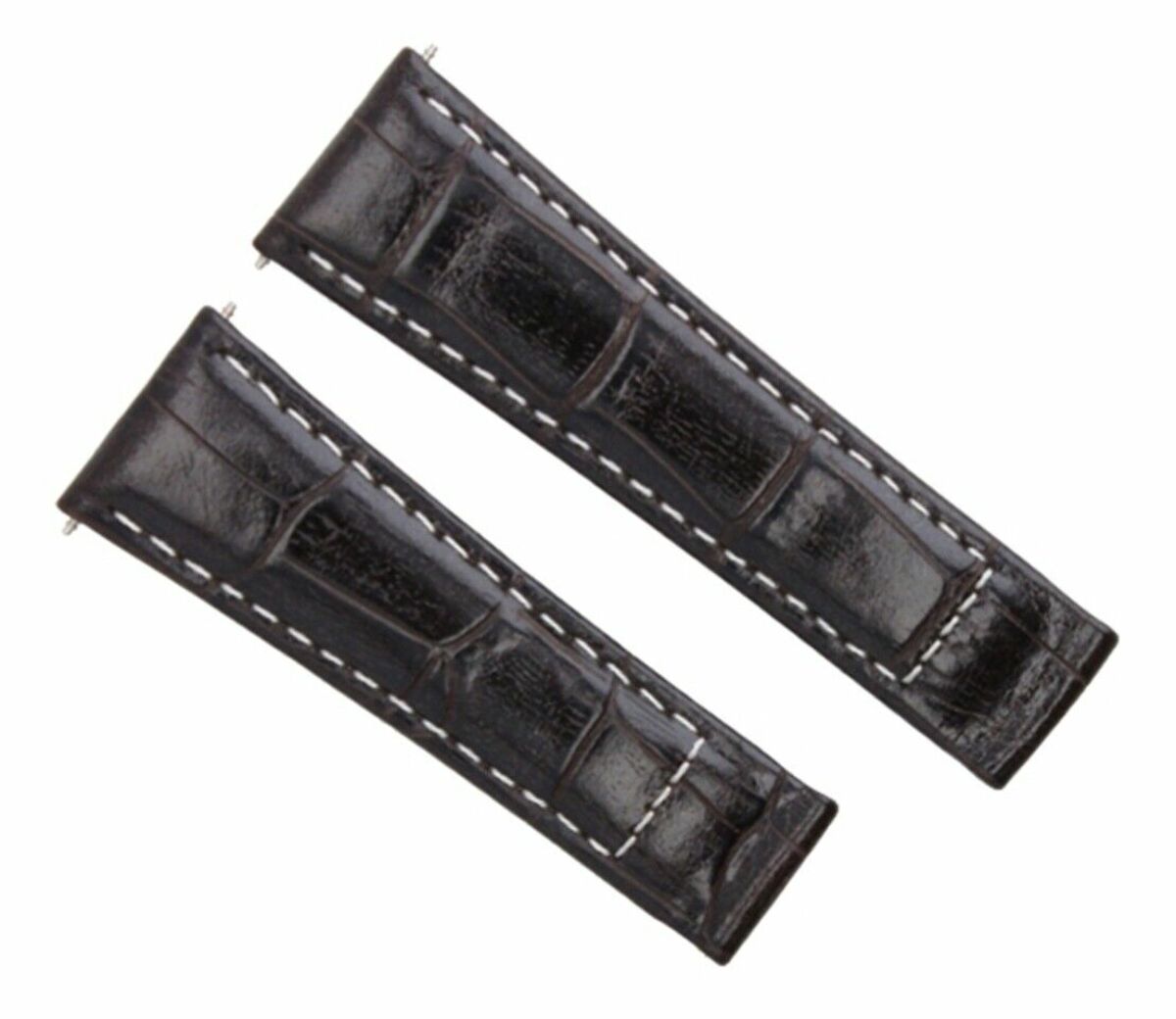 LEATHER STRAP FOR ROLEX DAYTONA 16518 116519 DARK BROWN WHITE STITCH REGULAR