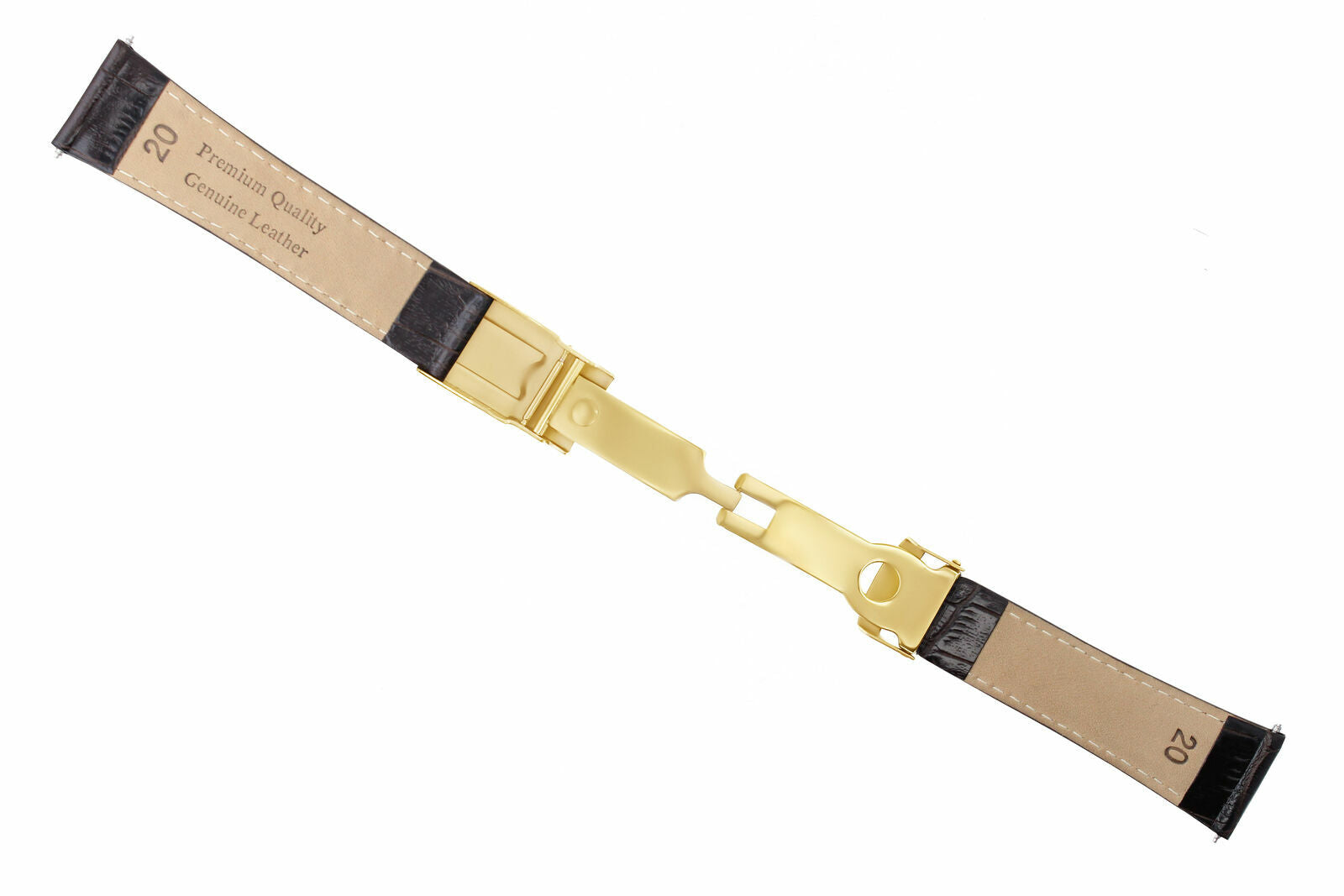 LEATHER STRAP FOR ROLEX DAYTONA 16520 116518 116519 REGULAR GOLD CLASP D/BROWN