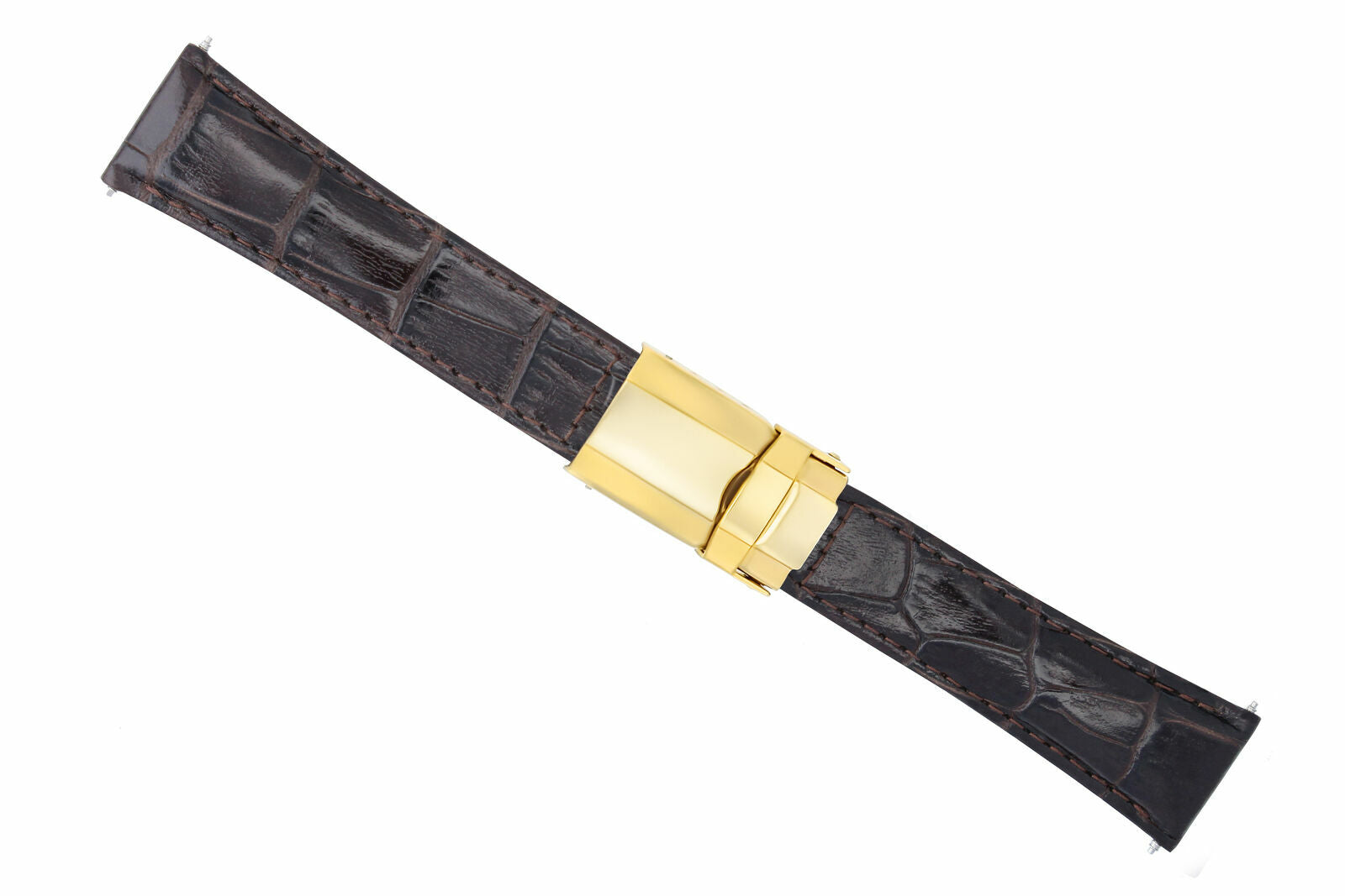 LEATHER STRAP FOR ROLEX DAYTONA 16520 116518 116519 REGULAR GOLD CLASP D/BROWN