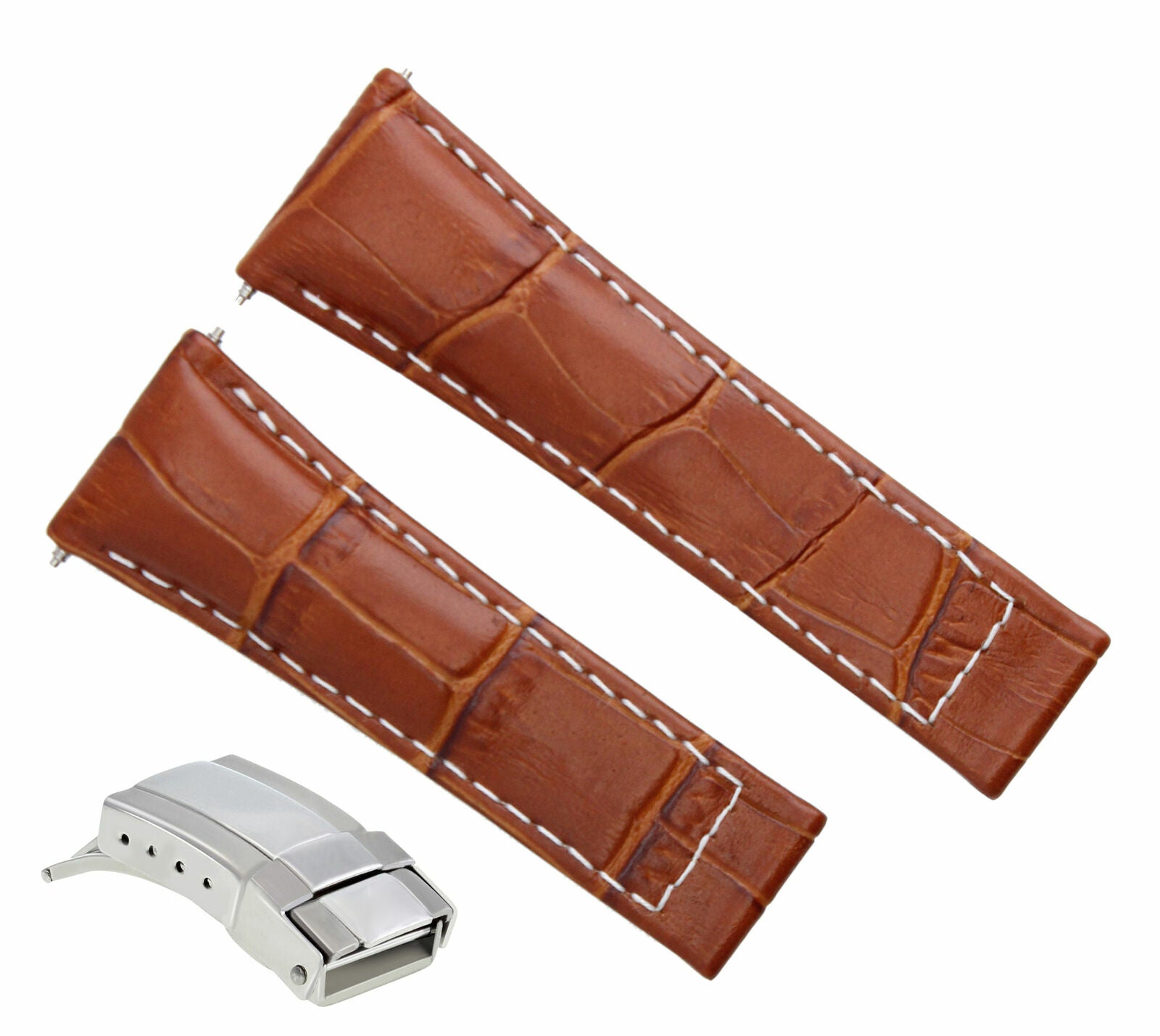 LEATHER STRAP BAND FOR ROLEX DAYTONA 16520 116519 TAN WS REGULAR + STEEL CLASP