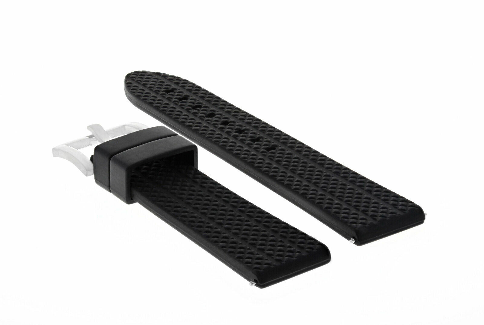 22MM RUBBER WATCH BAND STRAP FOR TAG HEUER CARRERA MONACO CALIBRE WATCH BLACK