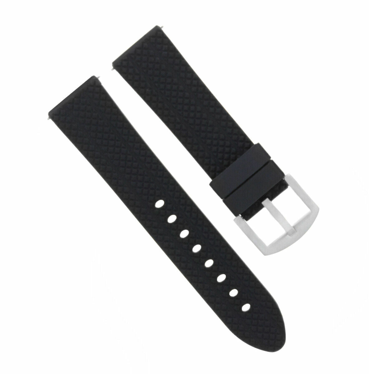 22MM RUBBER WATCH BAND STRAP FOR TAG HEUER CARRERA MONACO CALIBRE WATCH BLACK