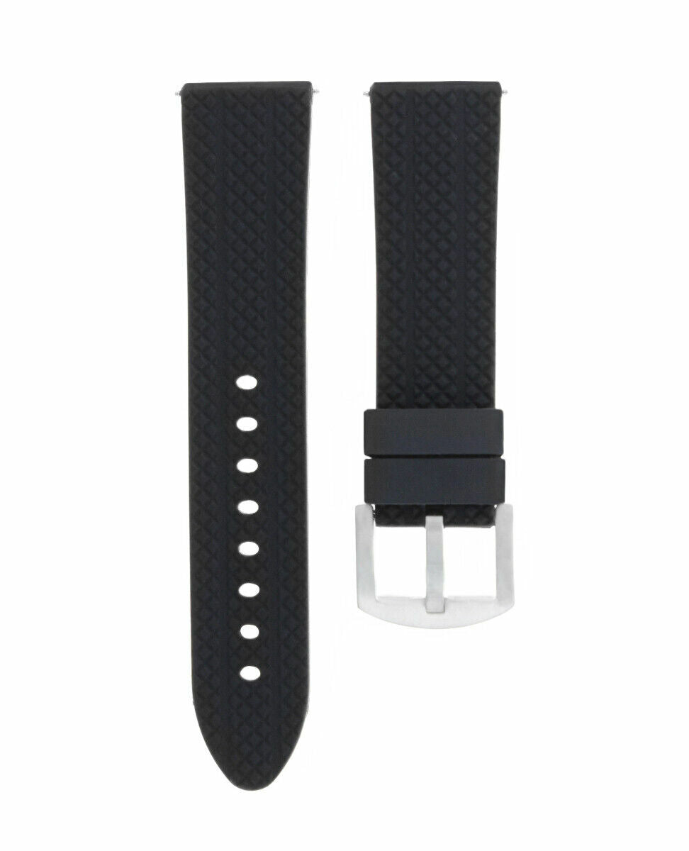 22MM RUBBER WATCH BAND STRAP FOR TAG HEUER CARRERA MONACO CALIBRE WATCH BLACK