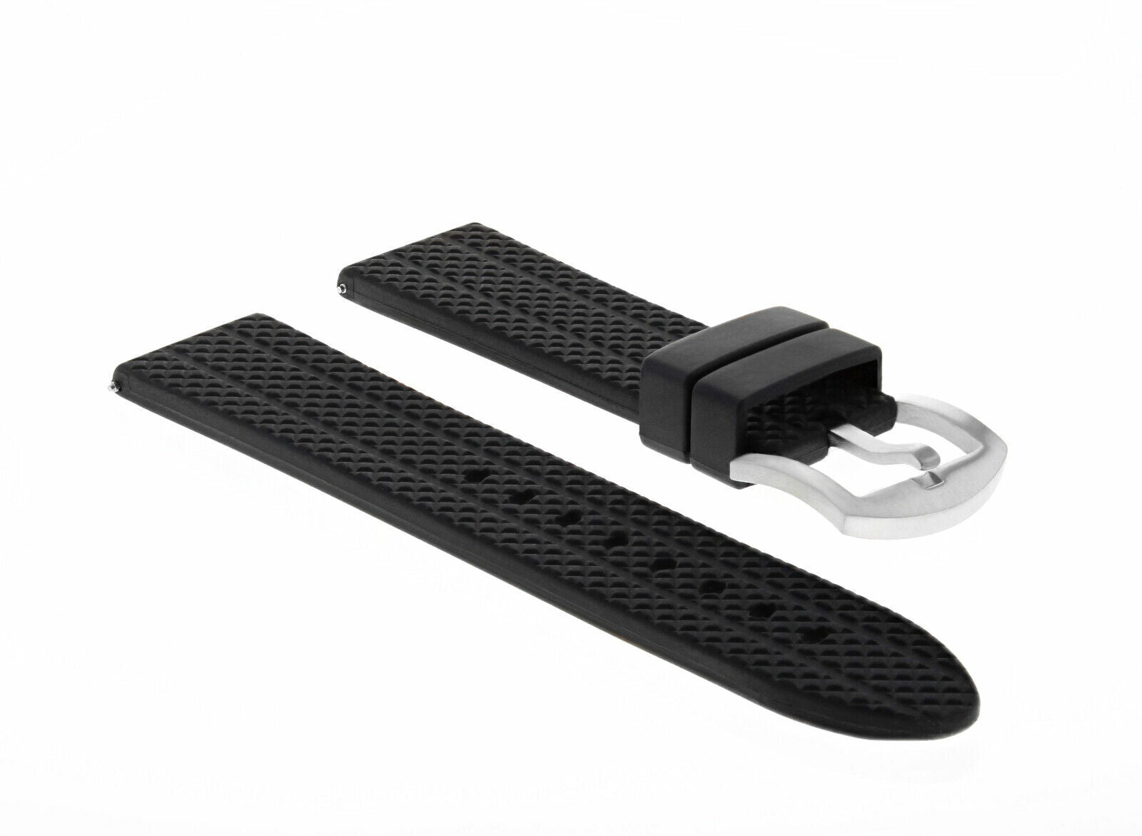22MM RUBBER WATCH BAND STRAP FOR TAG HEUER CARRERA MONACO CALIBRE WATCH BLACK