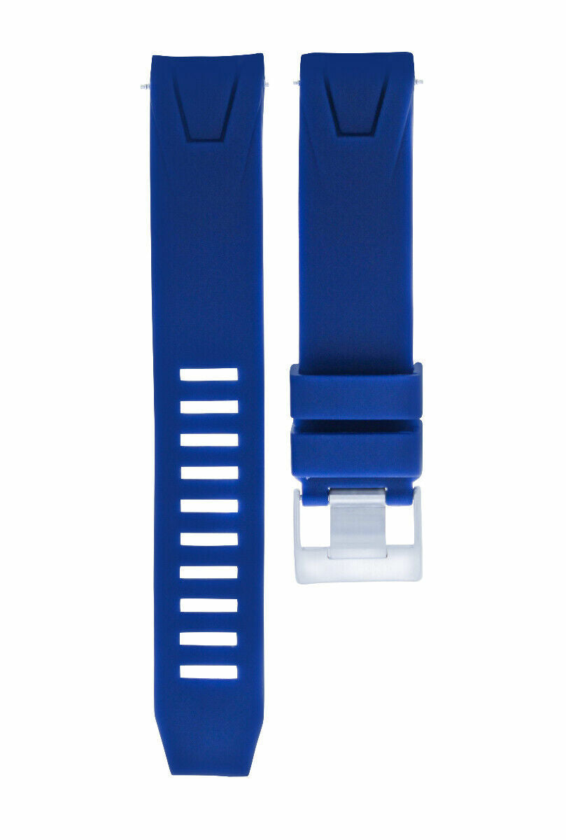 22MM RUBBER WATCH BAND BRACELET STRAP FOR 45MM OMEGA SEAMASTER PLANET OCEAN BLUE