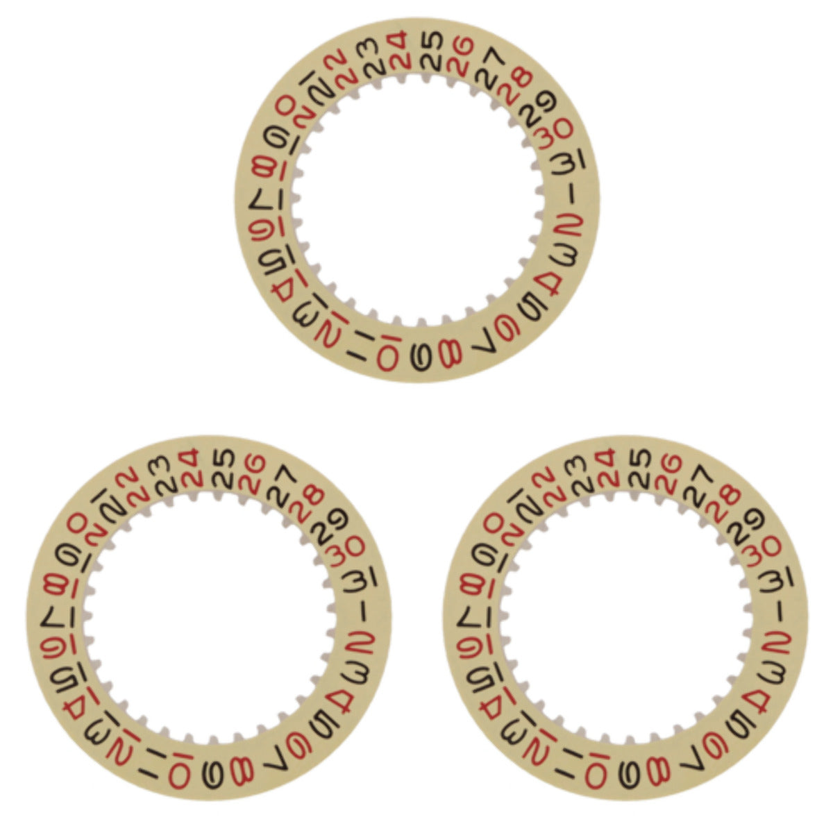 3 DATE DISC FOR ROLEX DATEJUST SUBMARINER GMT 3035-3035 ROULETTE CHAMP/RED/BLACK