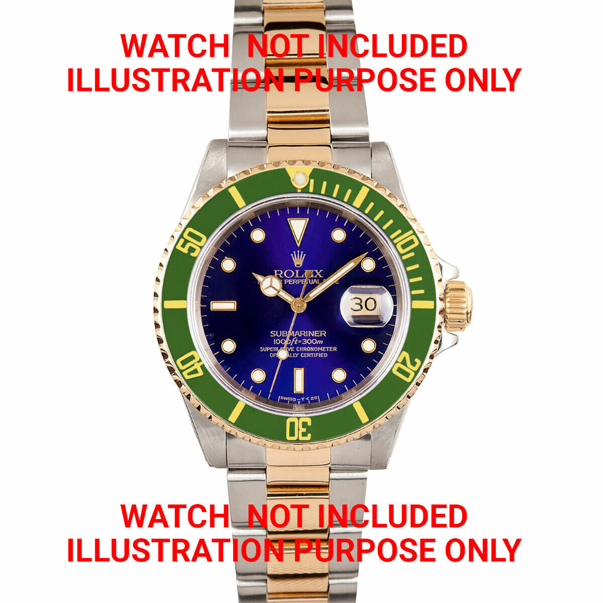 BEZEL & INSERT FOR ROLEX SUBMARINER 18K 16800 16810 16808 16613 16818 GREEN TQ