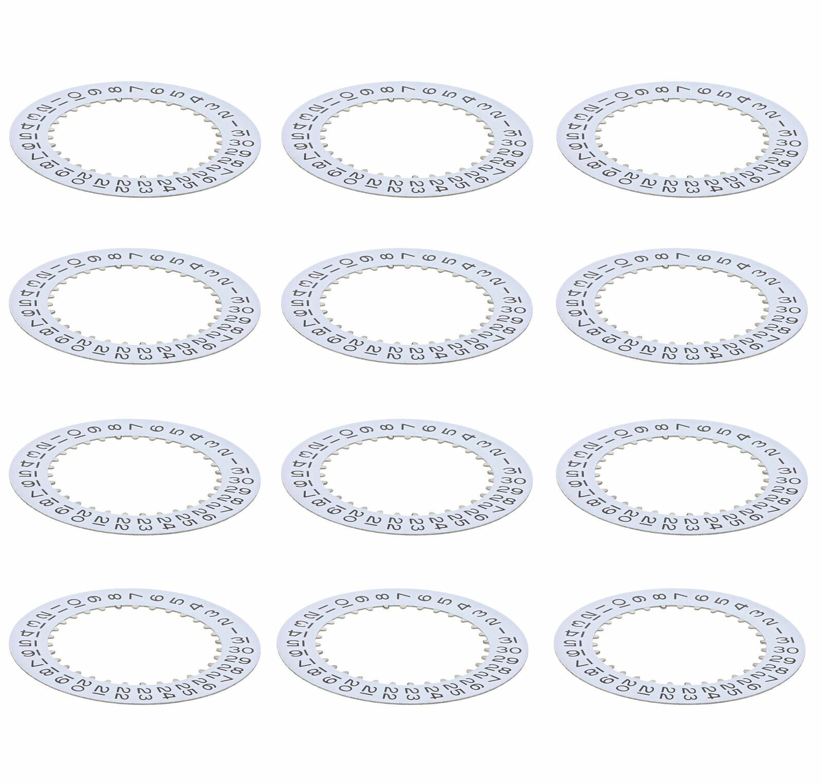 12 DATE DISC FOR ROLEX WATCH DATEJUST 3135 16233 16234 16238 116233 116234 WHITE