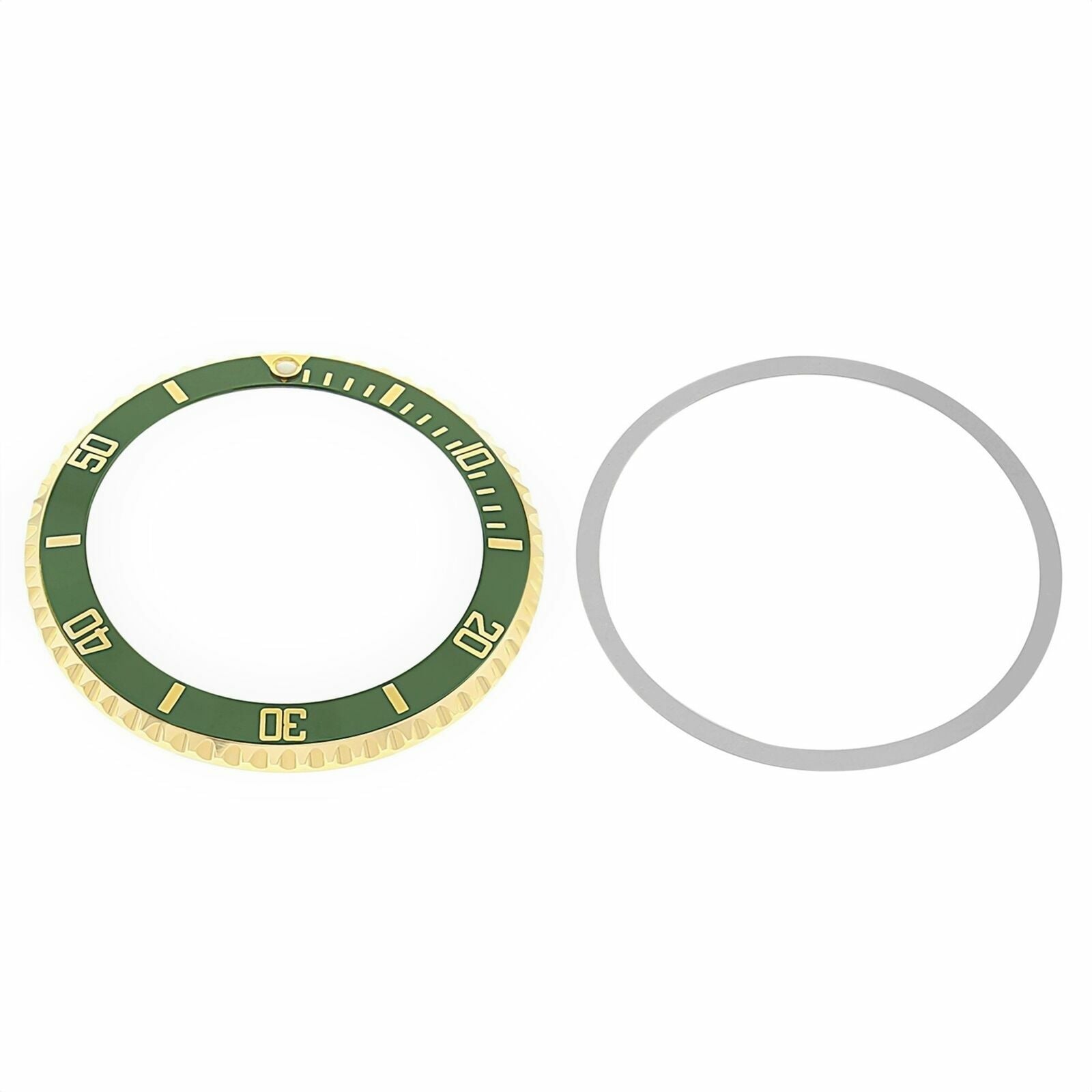 BEZEL & INSERT FOR ROLEX SUBMARINER 18K REAL GOLD 5508 5512 5513 1680 GREEN TQ