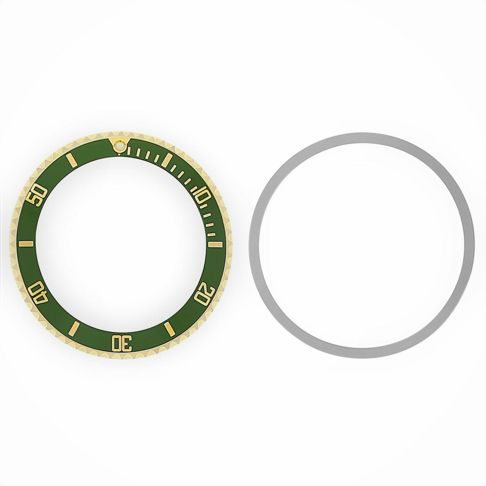 BEZEL & INSERT FOR ROLEX SUBMARINER 18K REAL GOLD 5508 5512 5513 1680 GREEN TQ