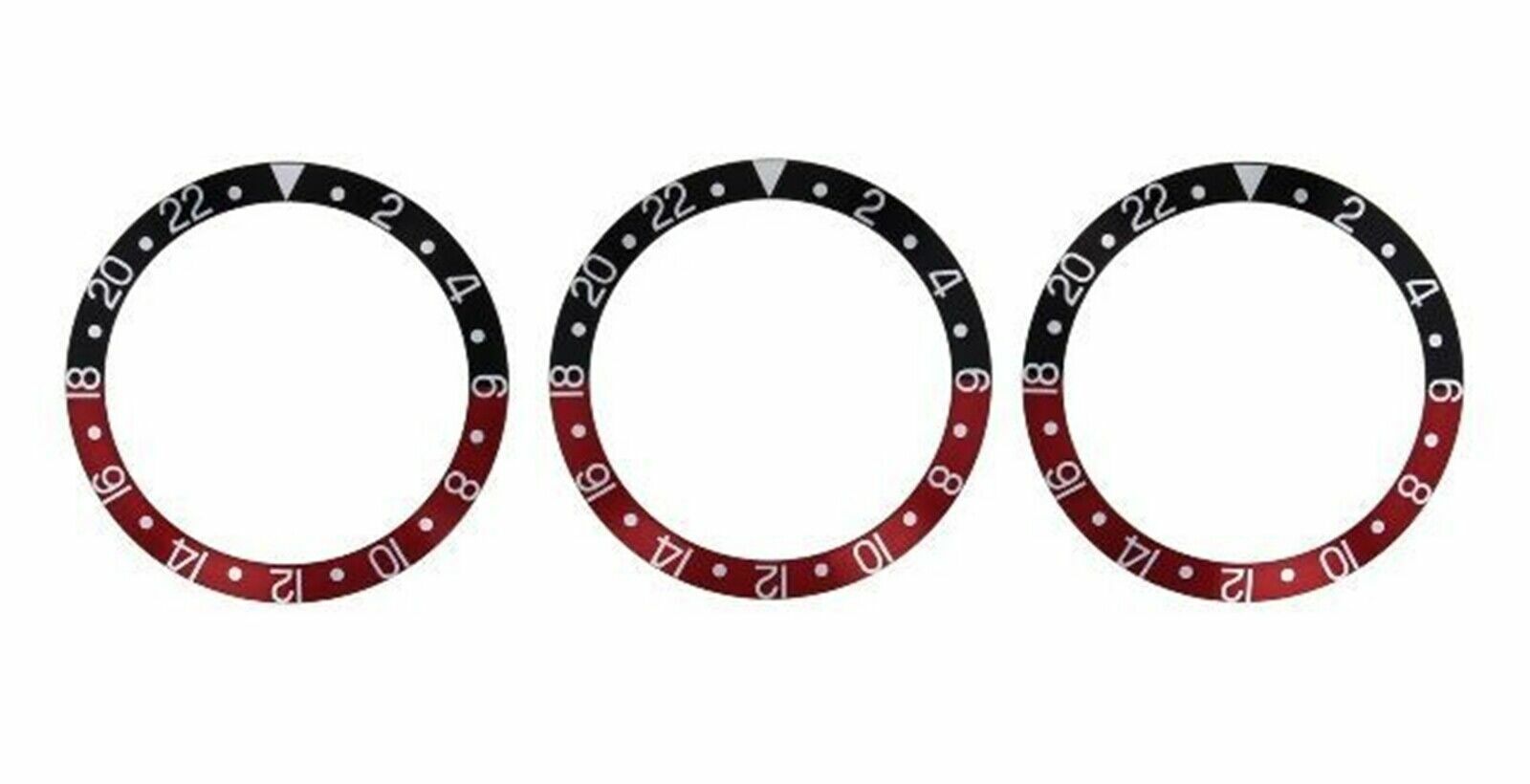 12 BEZEL INSERT ALUMINUM FOR ROLEX GMT 16700 16710 16713 16718 16760 RED/BLACK