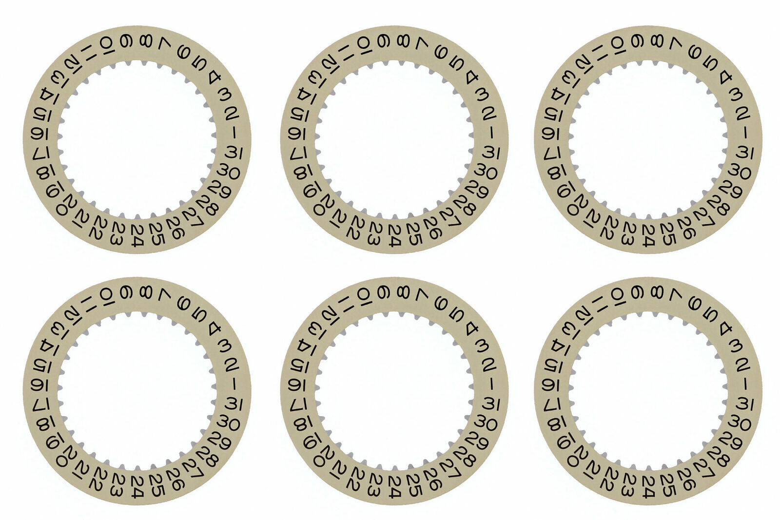 6 CALENDER DATE DISC FOR ROLEX DATE,DATEJUST AIRKING EXPLORER 3130/3135 CHAMPAGN