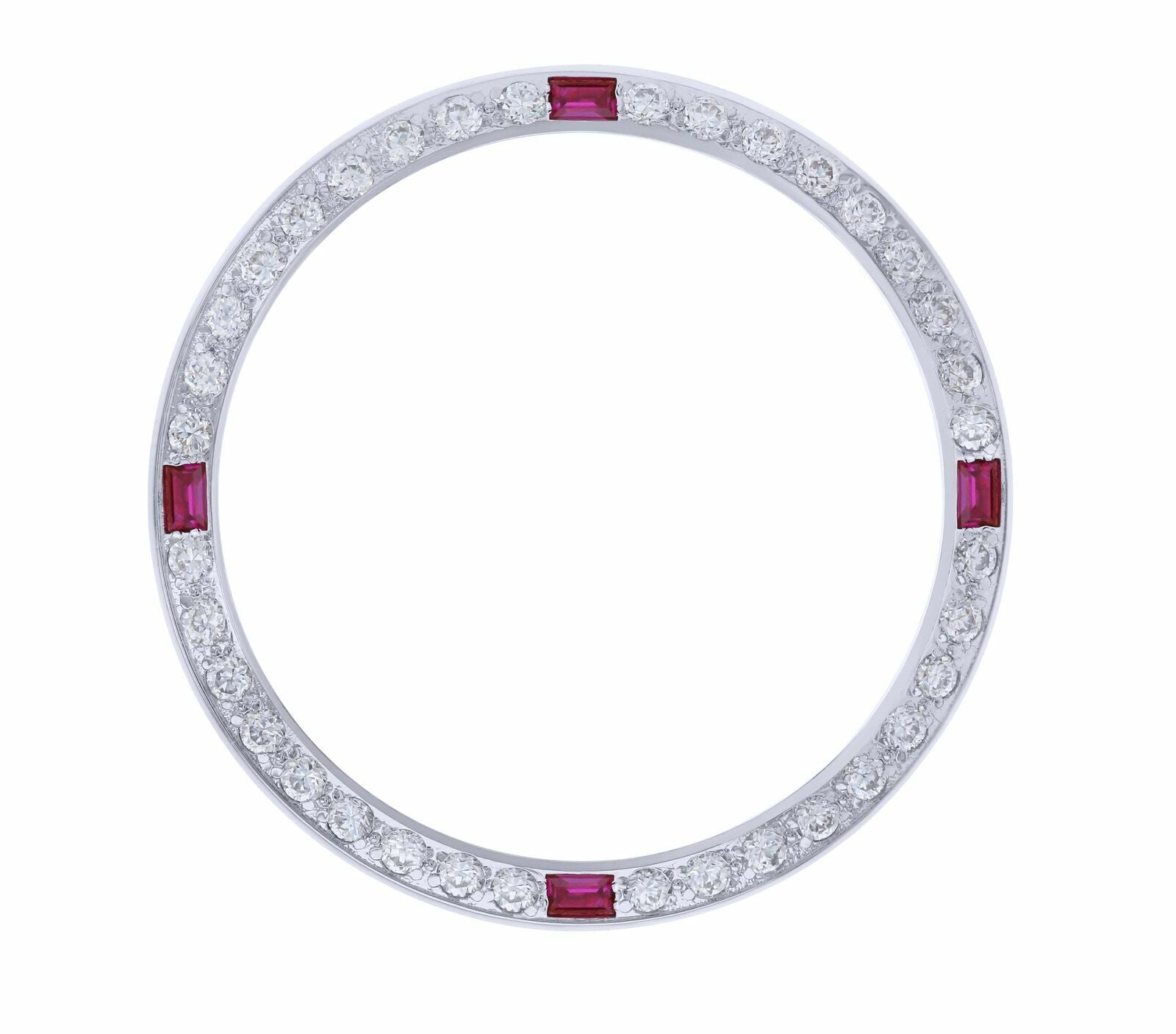 CREATED DIAMOND RUBY BEZEL FOR 36MM MENS ROLEX DATEJUST 16013,16233 16234 WHITE