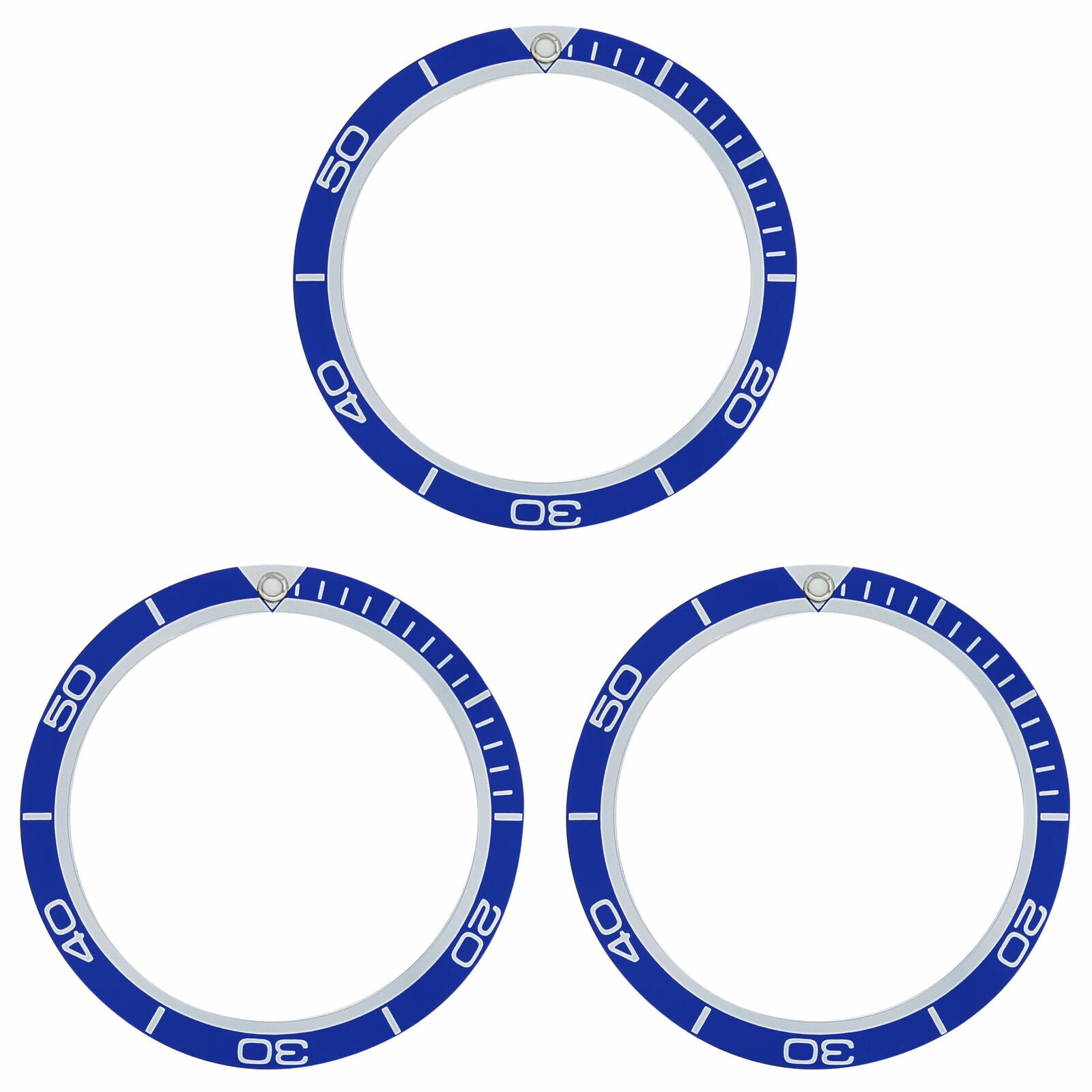 3 BEZEL INSERT FOR OMEGA WATCH SEAMASTER PLANET OCEAN 45MM OR 45.50MM BLUE TOP Q