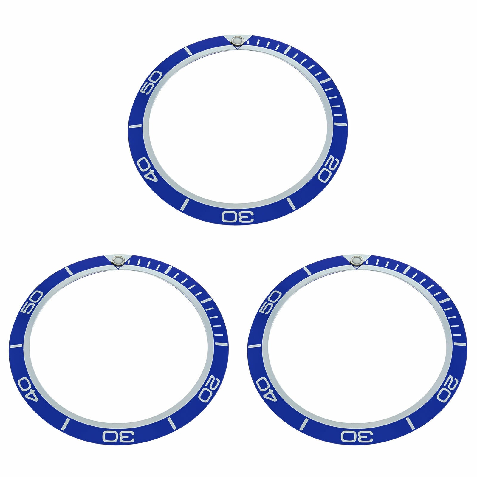3 BEZEL INSERT FOR OMEGA WATCH SEAMASTER PLANET OCEAN 45MM OR 45.50MM BLUE TOP Q